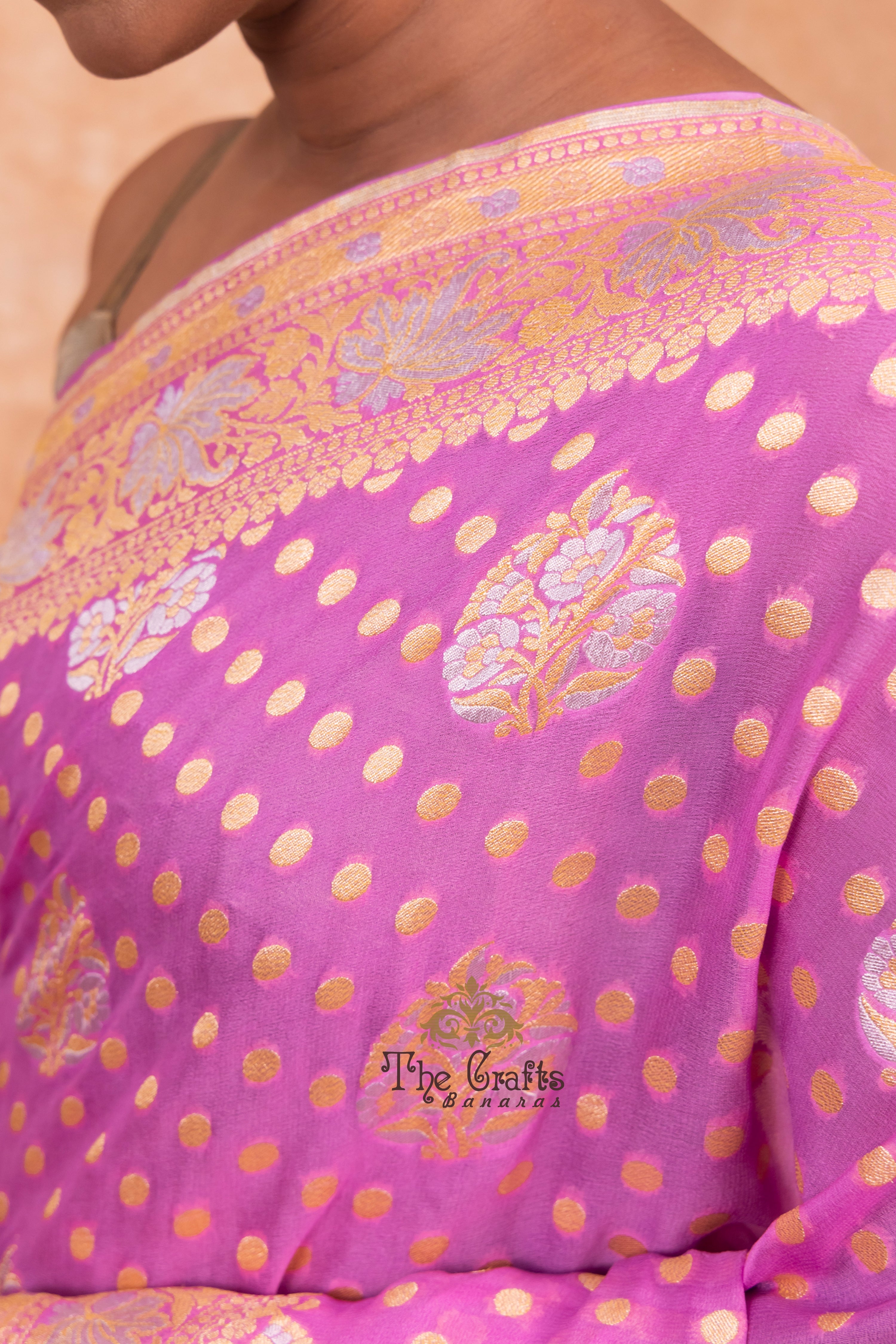 Khaddi Georgette Banarasi Saree - Sona Roopa