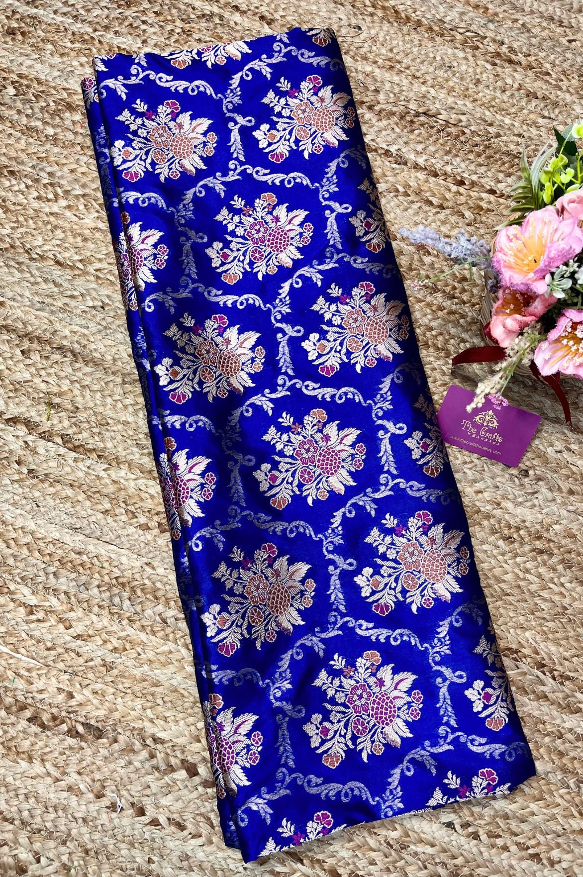 Pure Katan Silk Handloom Banarasi Saree - Jaal Work With Meenakari