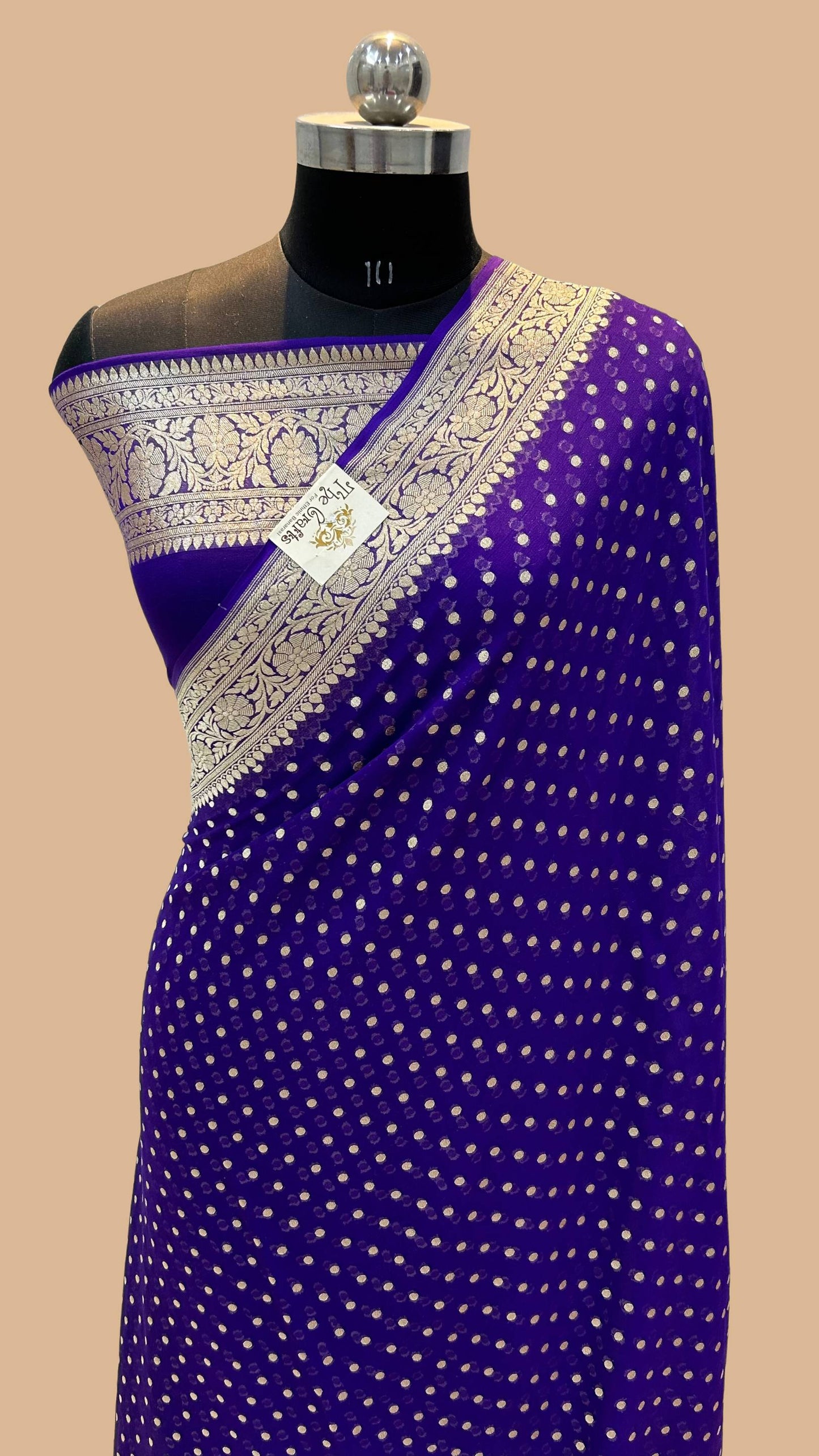 Khaddi Georgette Banarasi Saree - Gold Zari
