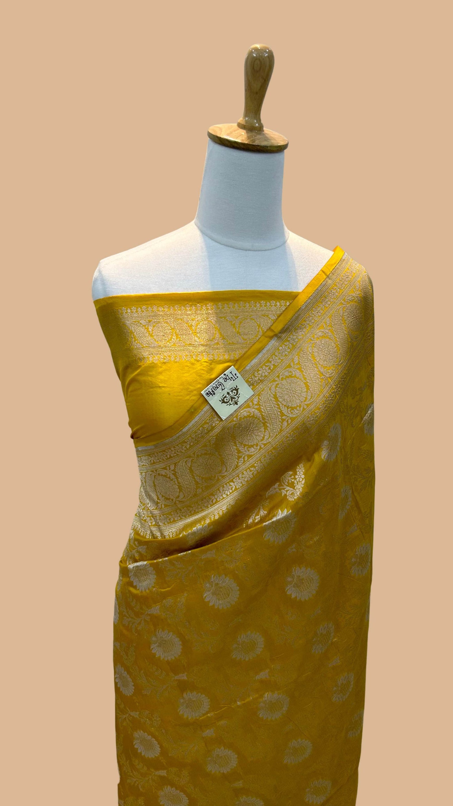 Pure Katan Silk Handloom Banarasi Saree - All over sona roopa Jaal work