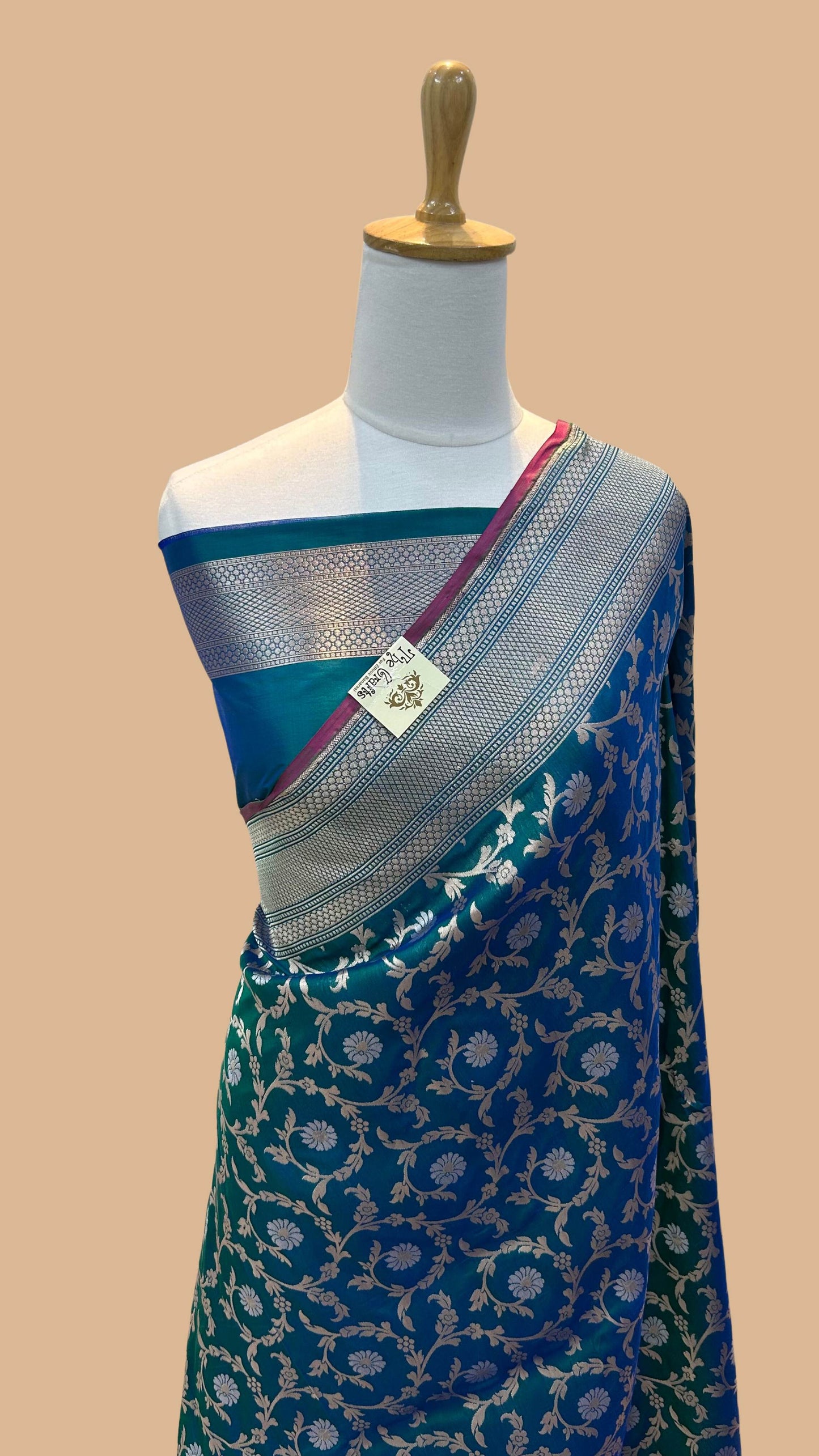 Pure Katan Silk Handloom Banarasi Saree - All over sona roopa jaal work