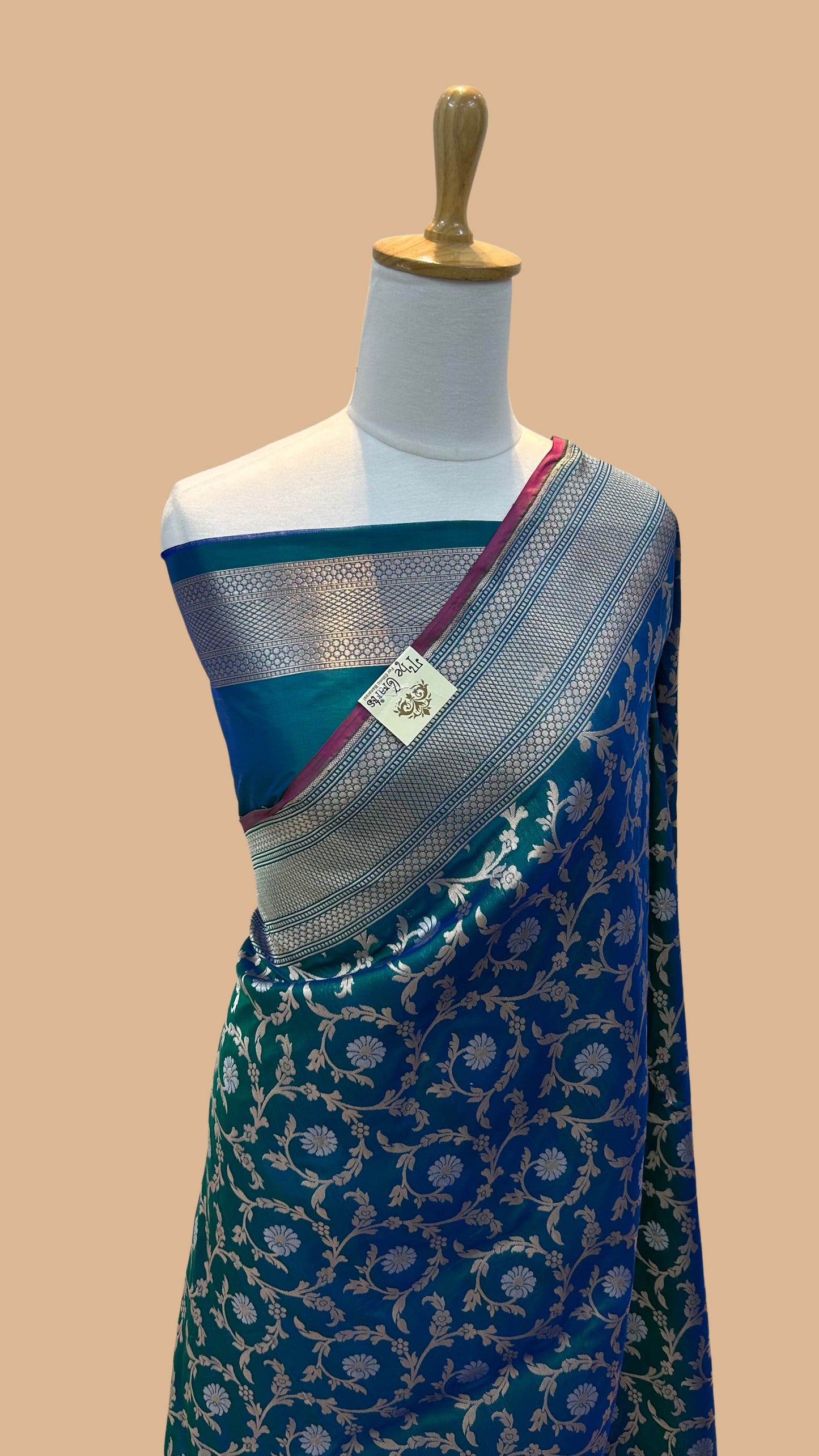 Pure Katan Silk Handloom Banarasi Saree - All over sona roopa jaal work