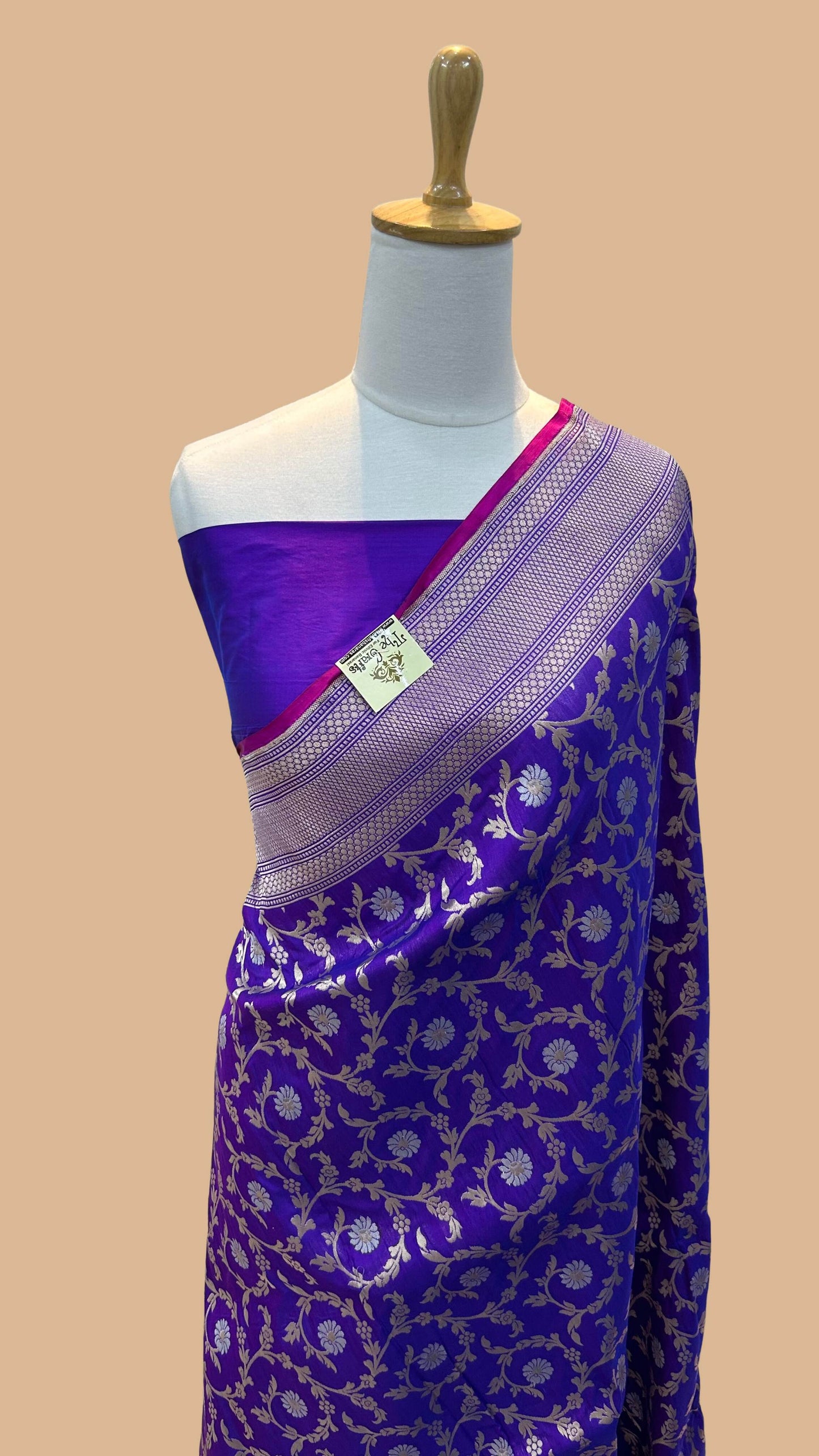 Pure Katan Silk Handloom Banarasi Saree - All over sona roopa jaal work