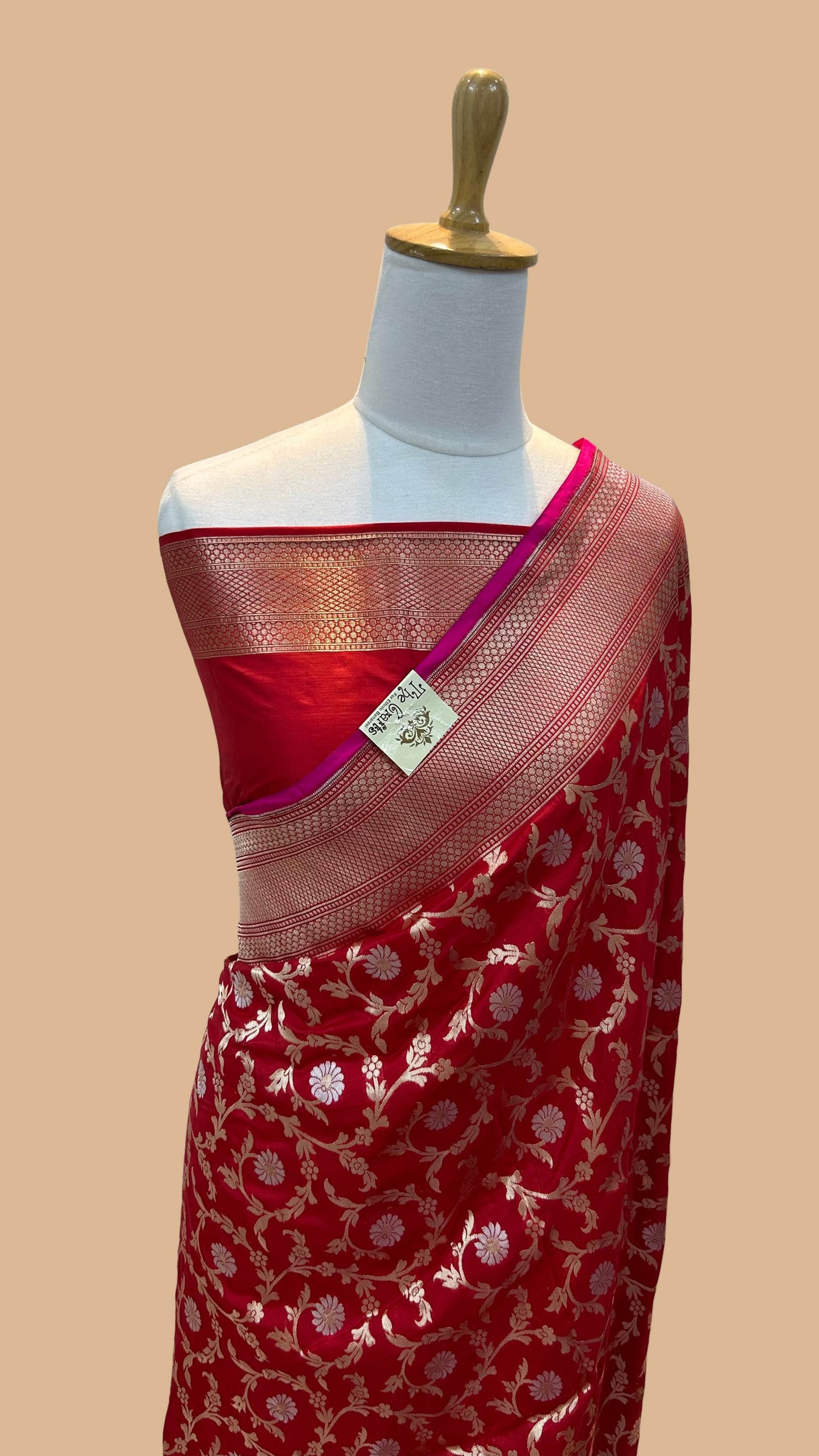 Pure Katan Silk Handloom Banarasi Saree - All over sona roopa jaal work