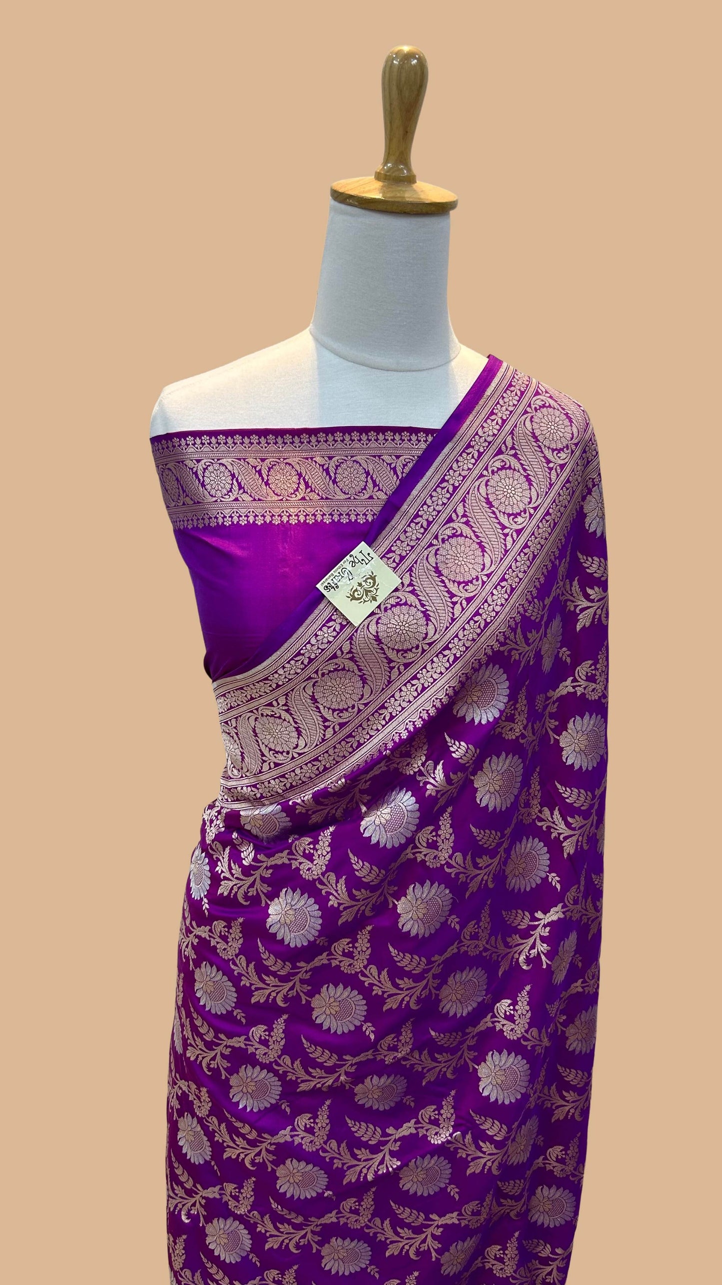 Pure Katan Silk Handloom Banarasi Saree - All over sona roopa jaal work