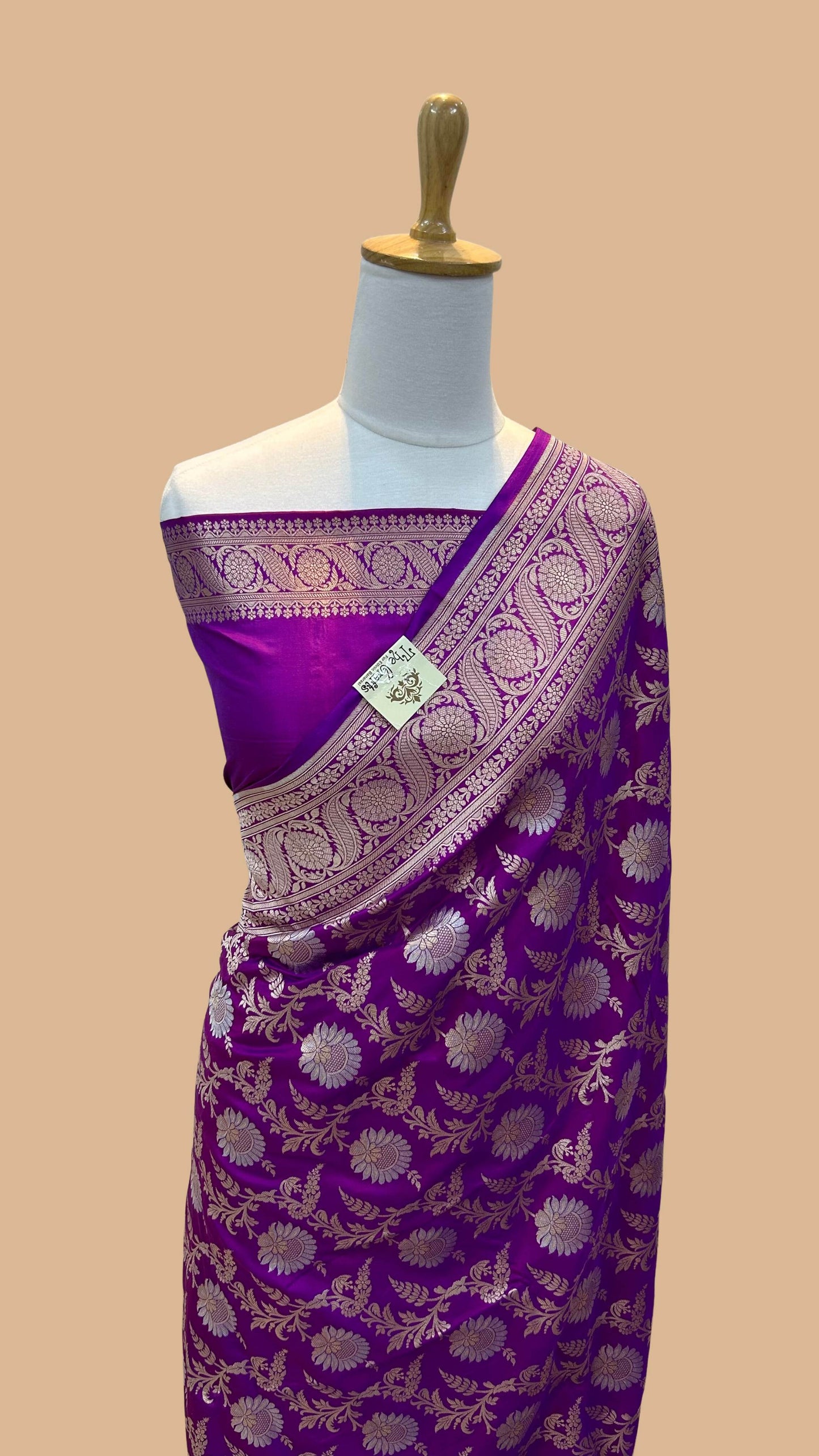 Pure Katan Silk Handloom Banarasi Saree - All over sona roopa jaal work