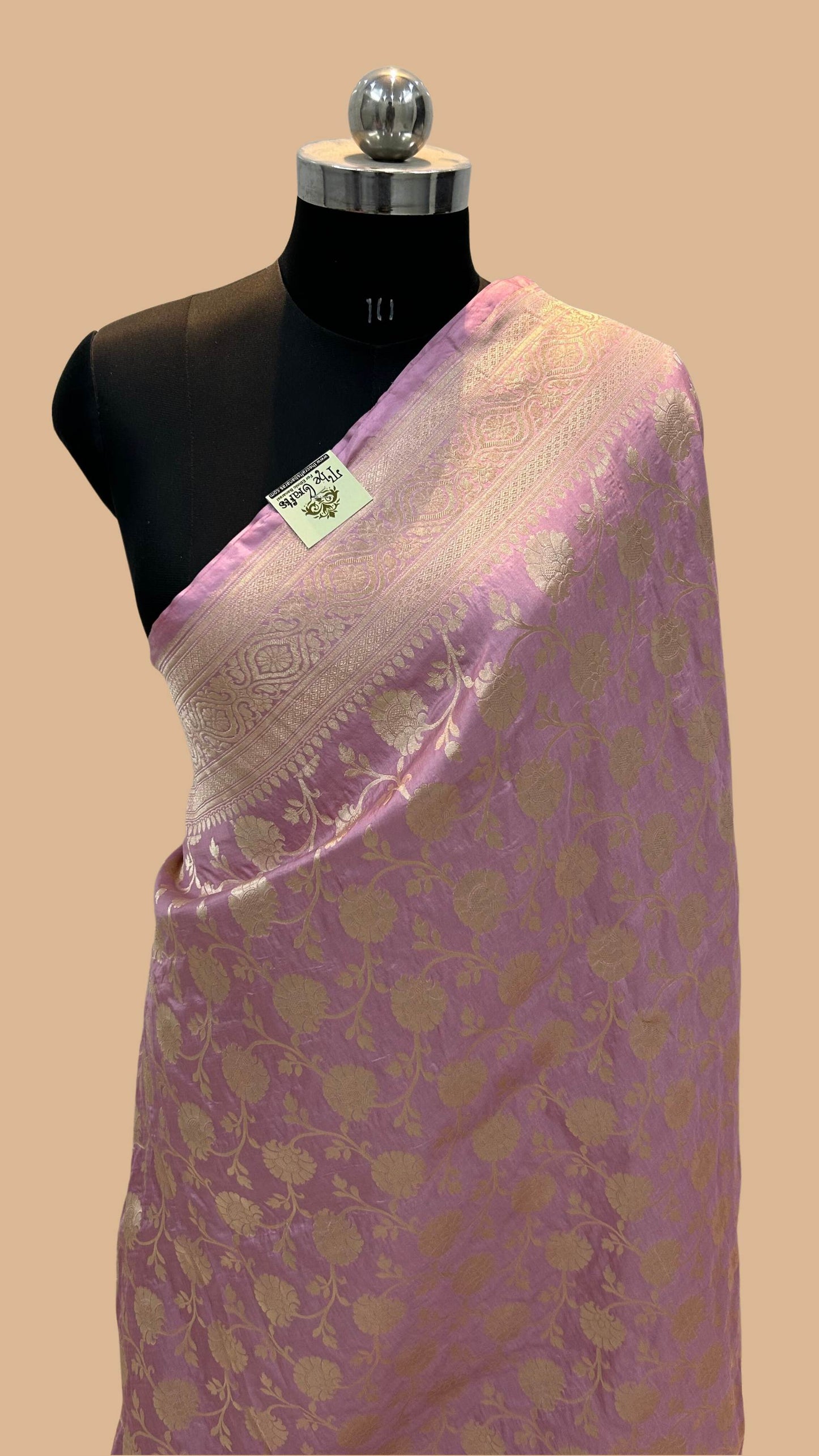 Pure Katan Silk Handloom Banarasi Saree - Jaal work