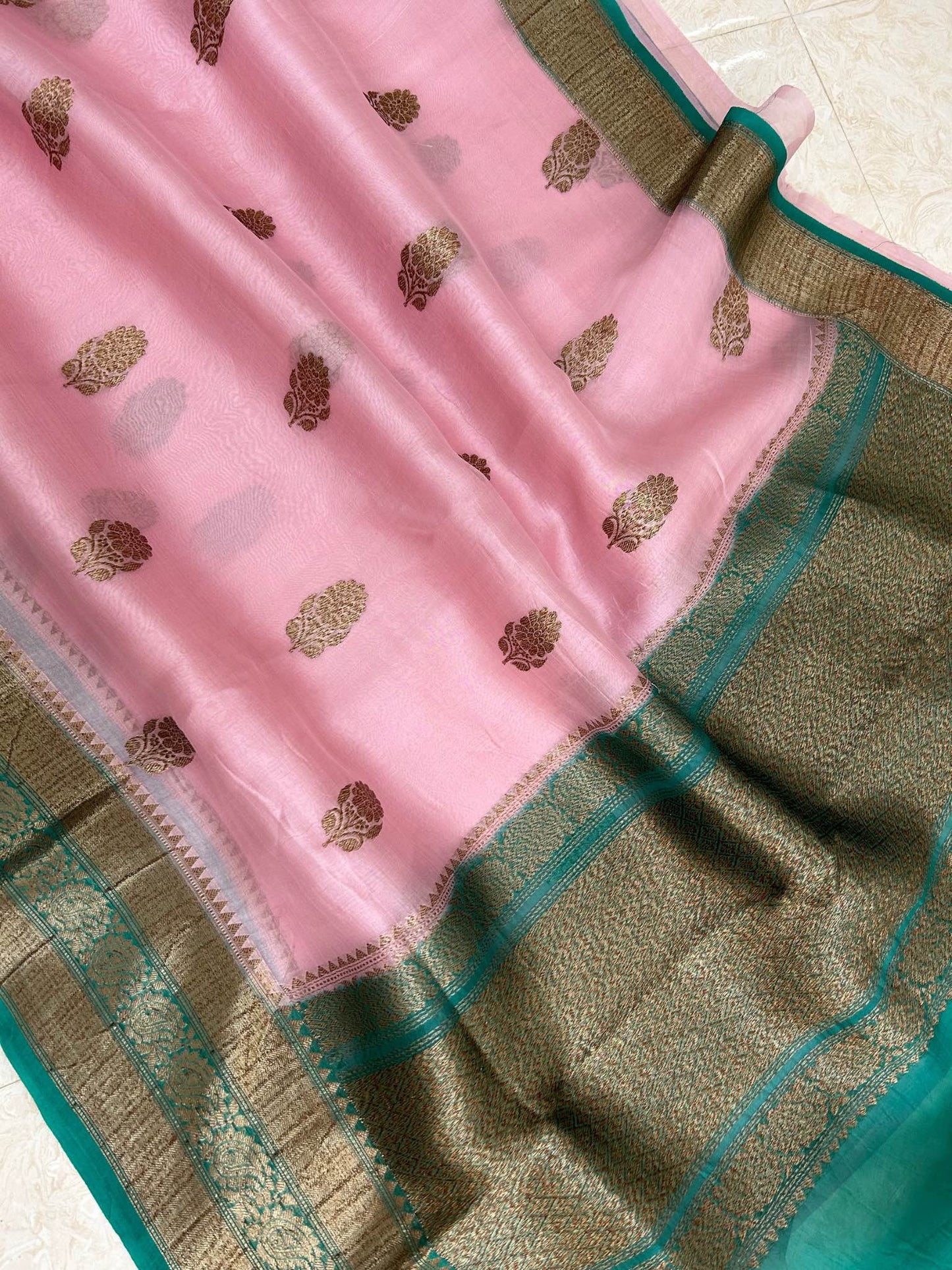 Pure Kora Silk Handloom Banarasi Saree