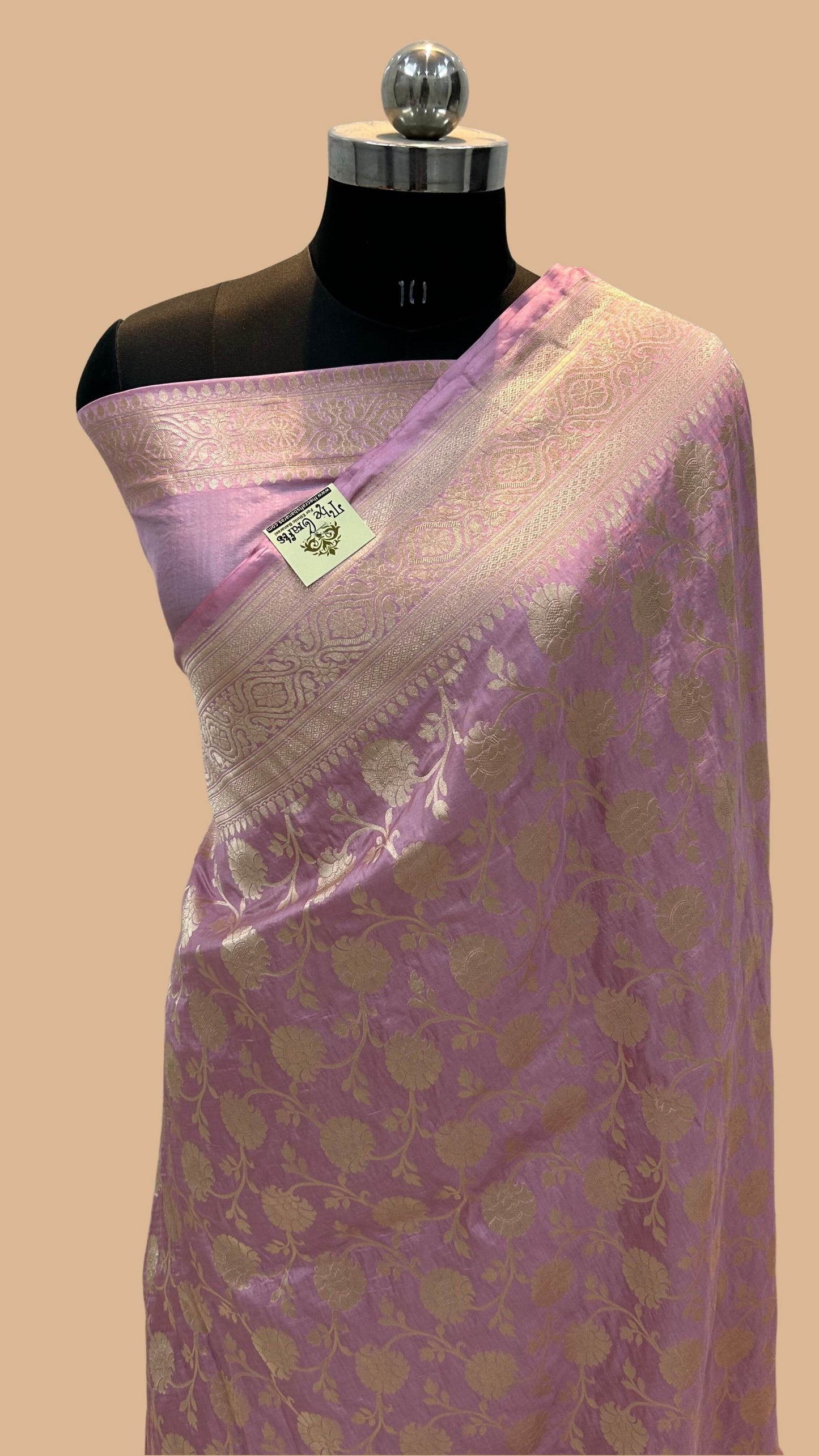 Pure Katan Silk Handloom Banarasi Saree - Jaal work