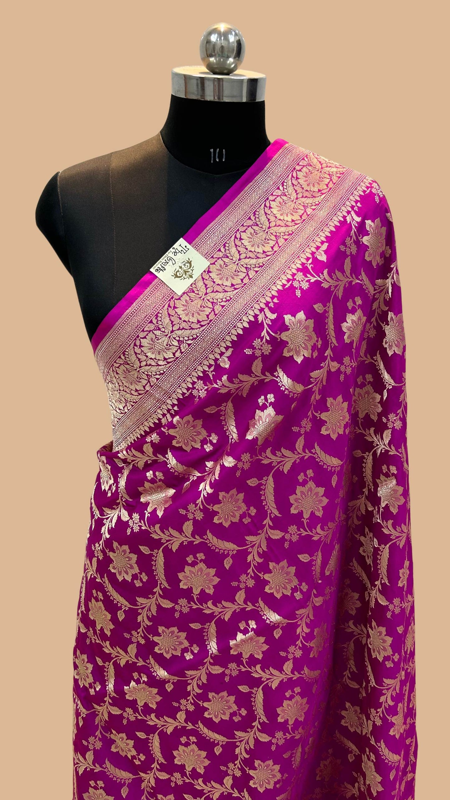 Pure Katan Silk Handloom Banarasi Saree - Jaal work