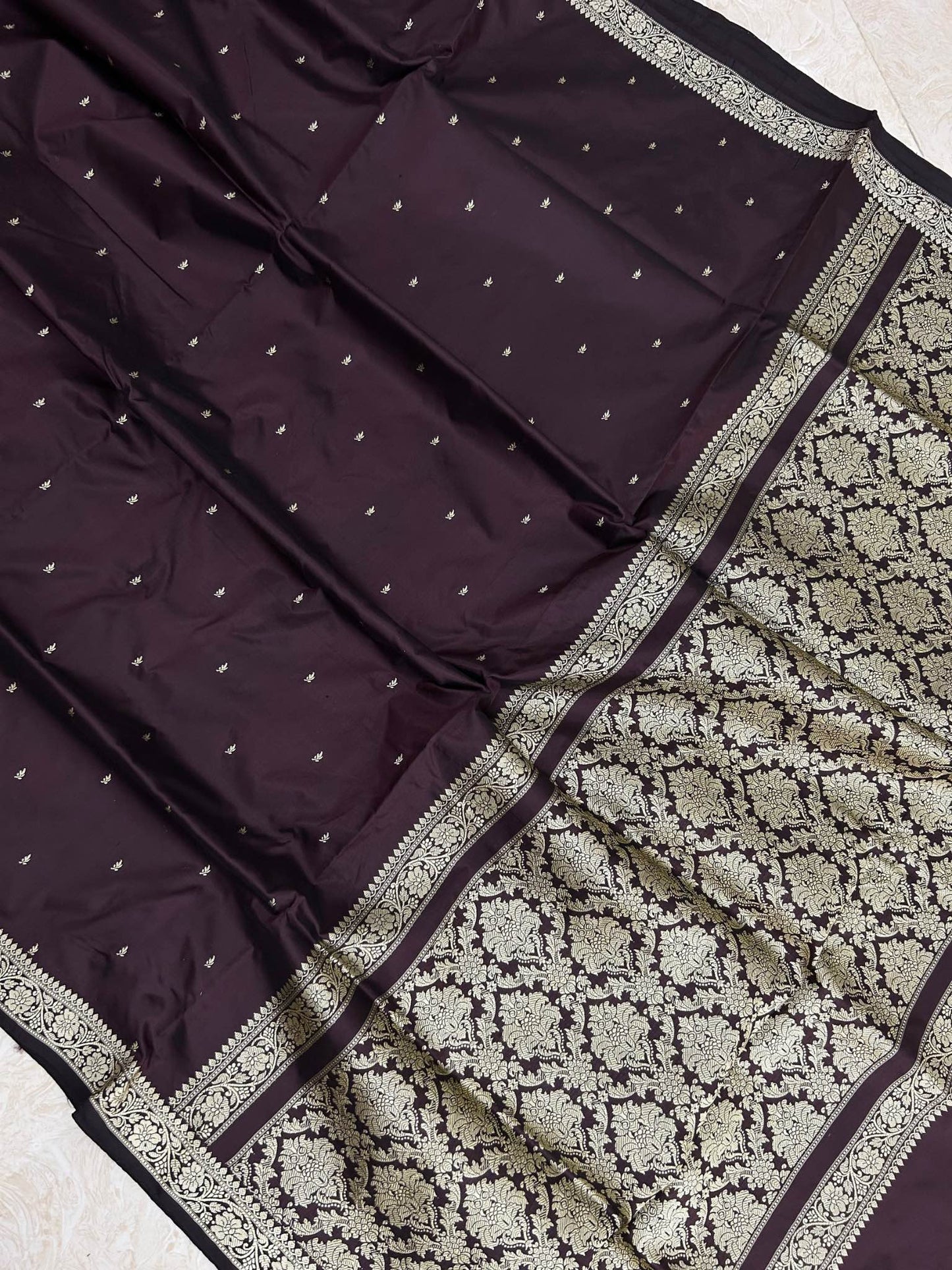 Pure Katan Silk Handloom Banarasi Saree - Chunri Buti