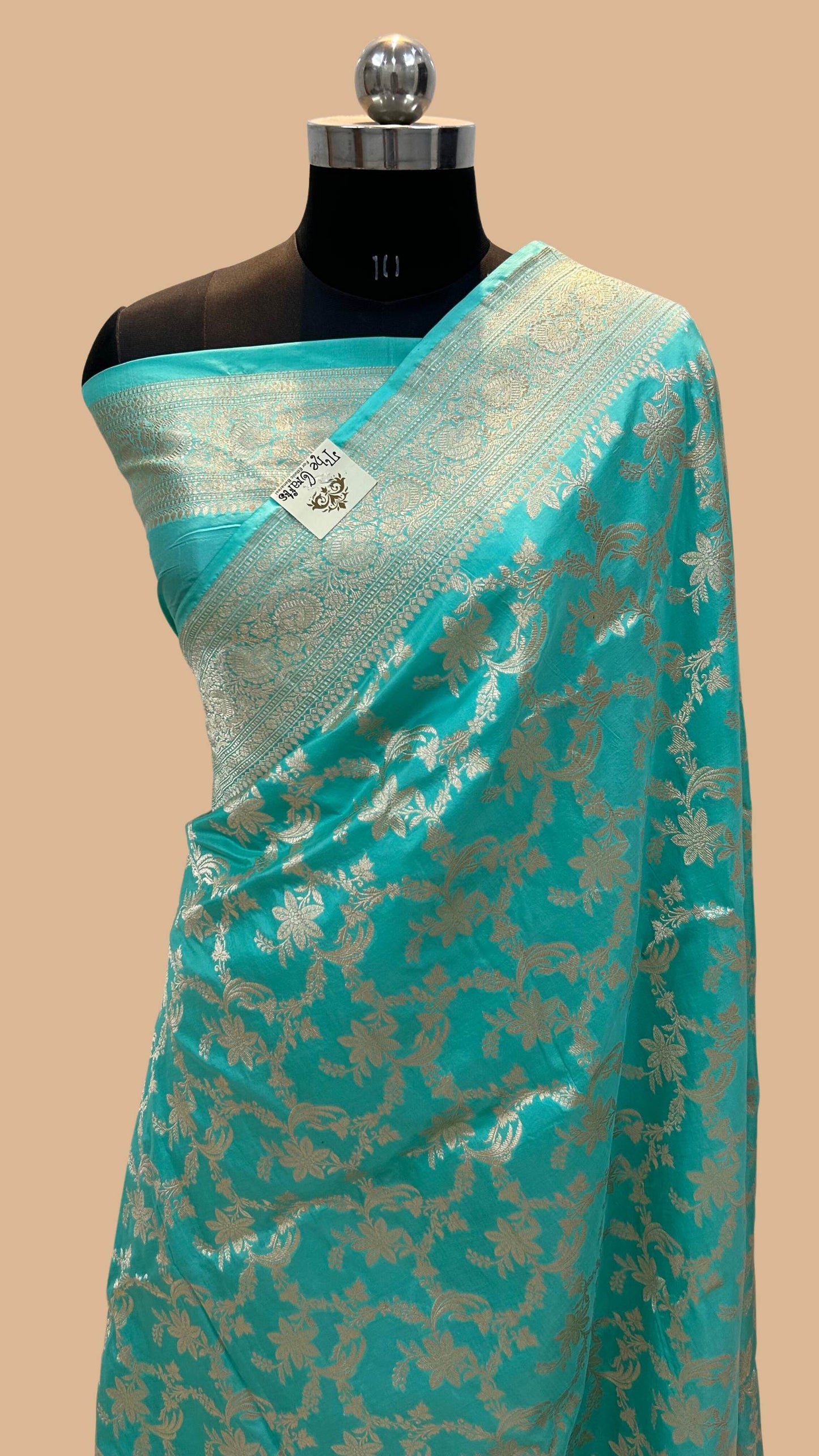 Pure Katan Silk Handloom Banarasi Saree - Jaal work