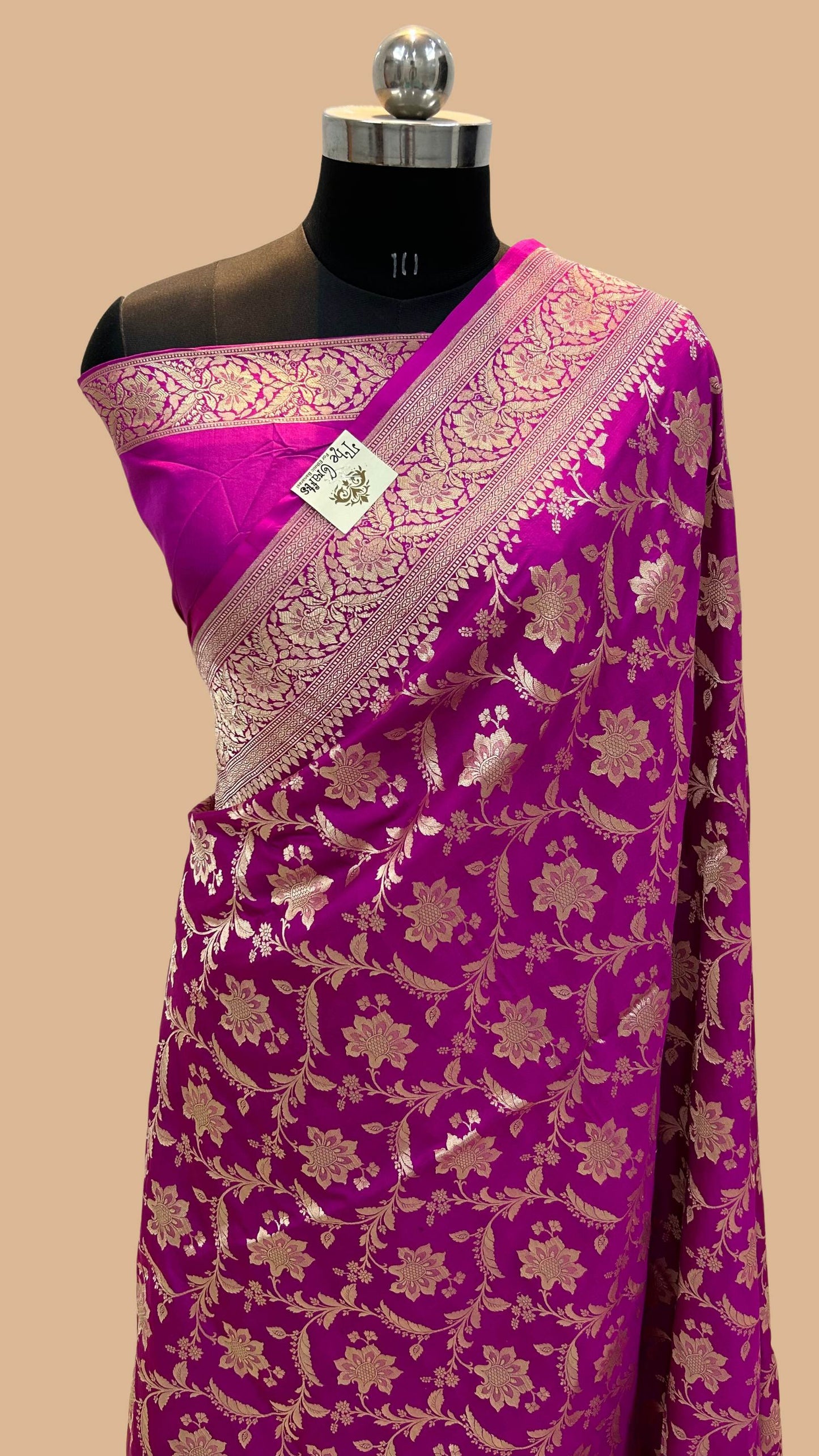 Pure Katan Silk Handloom Banarasi Saree - Jaal work
