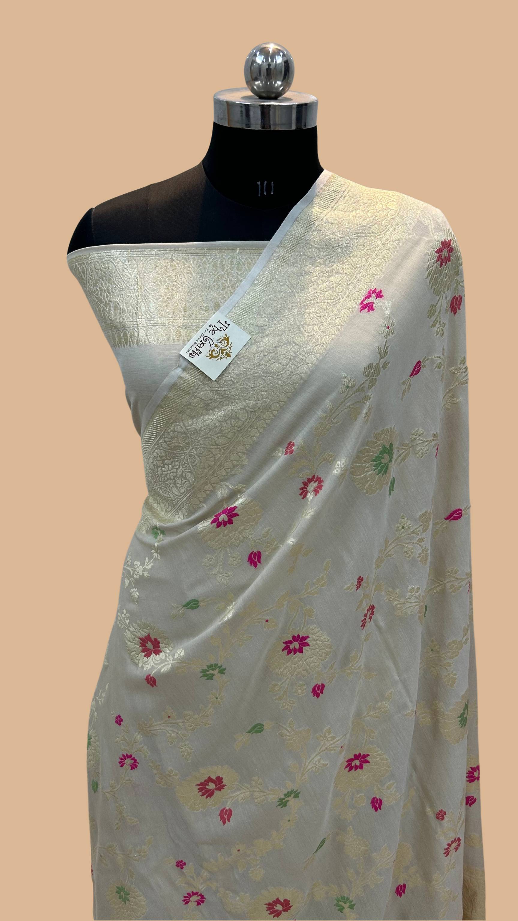 Moonga Georgette Banarasi Saree - With Meenakarai All Over