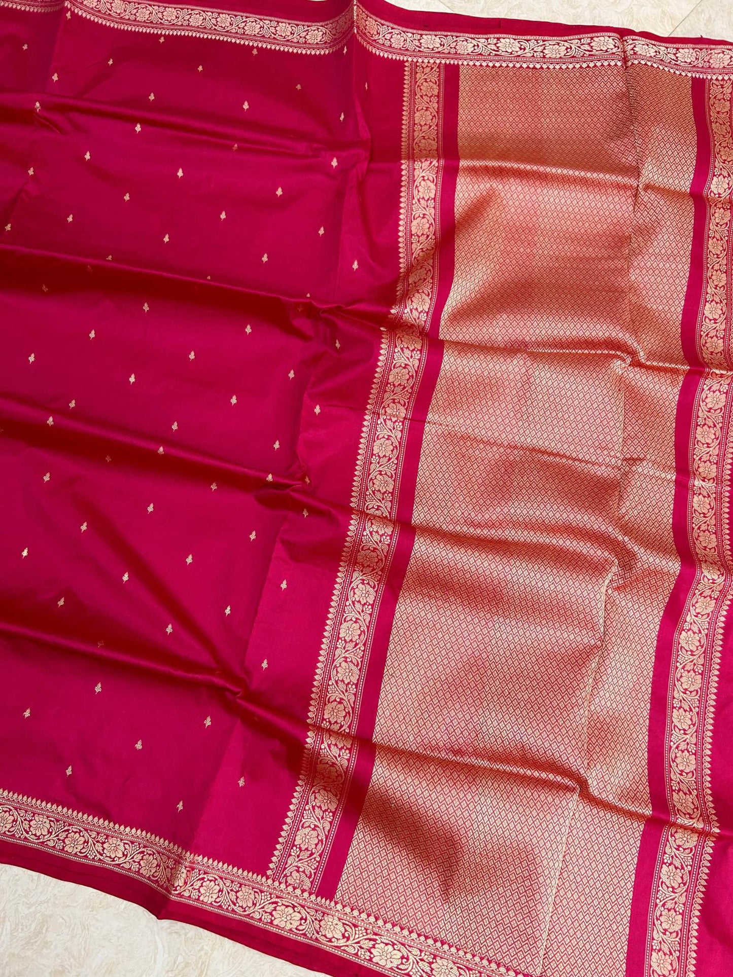 Pure Katan Silk Handloom Banarasi Saree - Chunri Buti