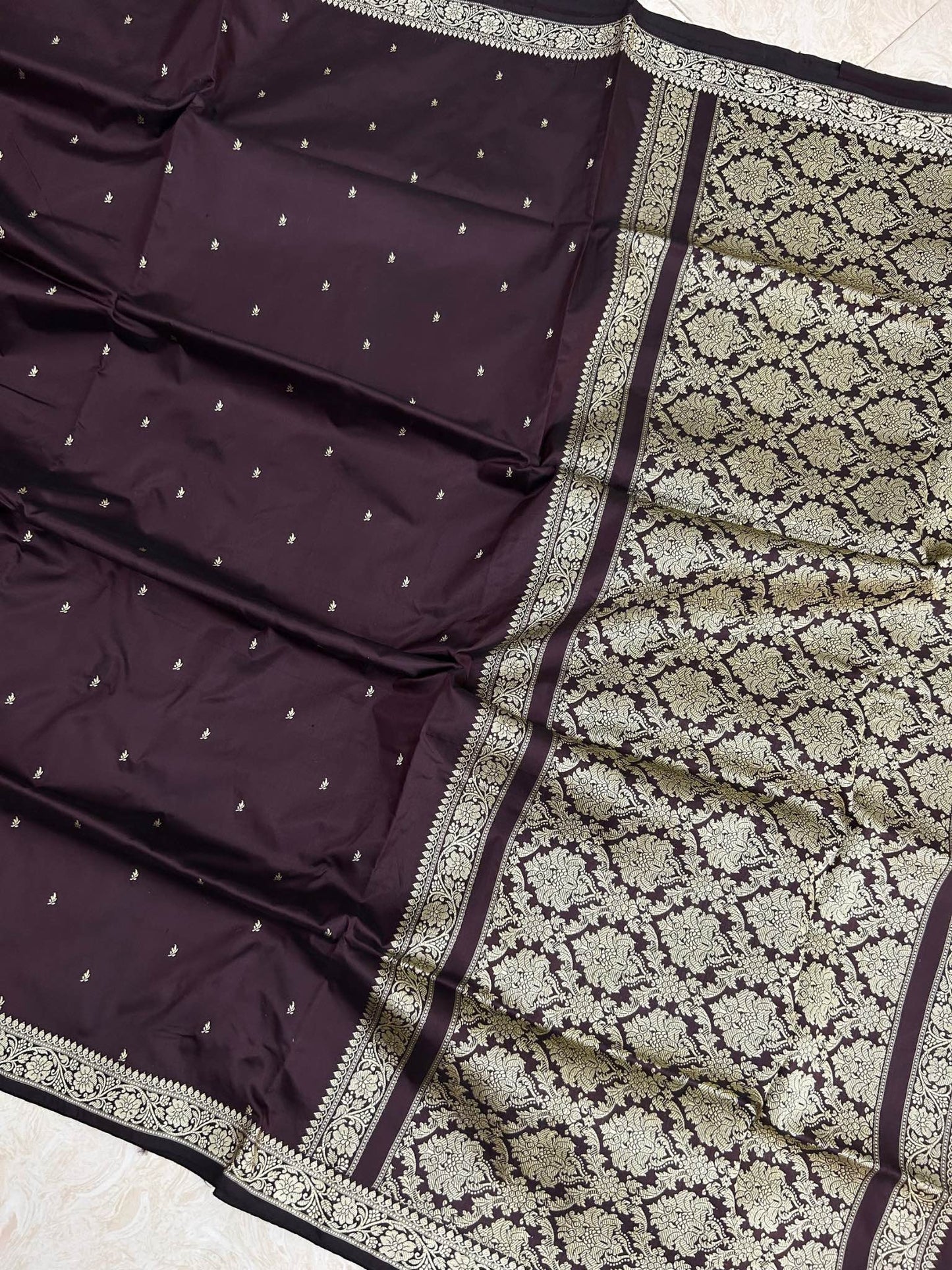 Pure Katan Silk Handloom Banarasi Saree - Chunri Buti