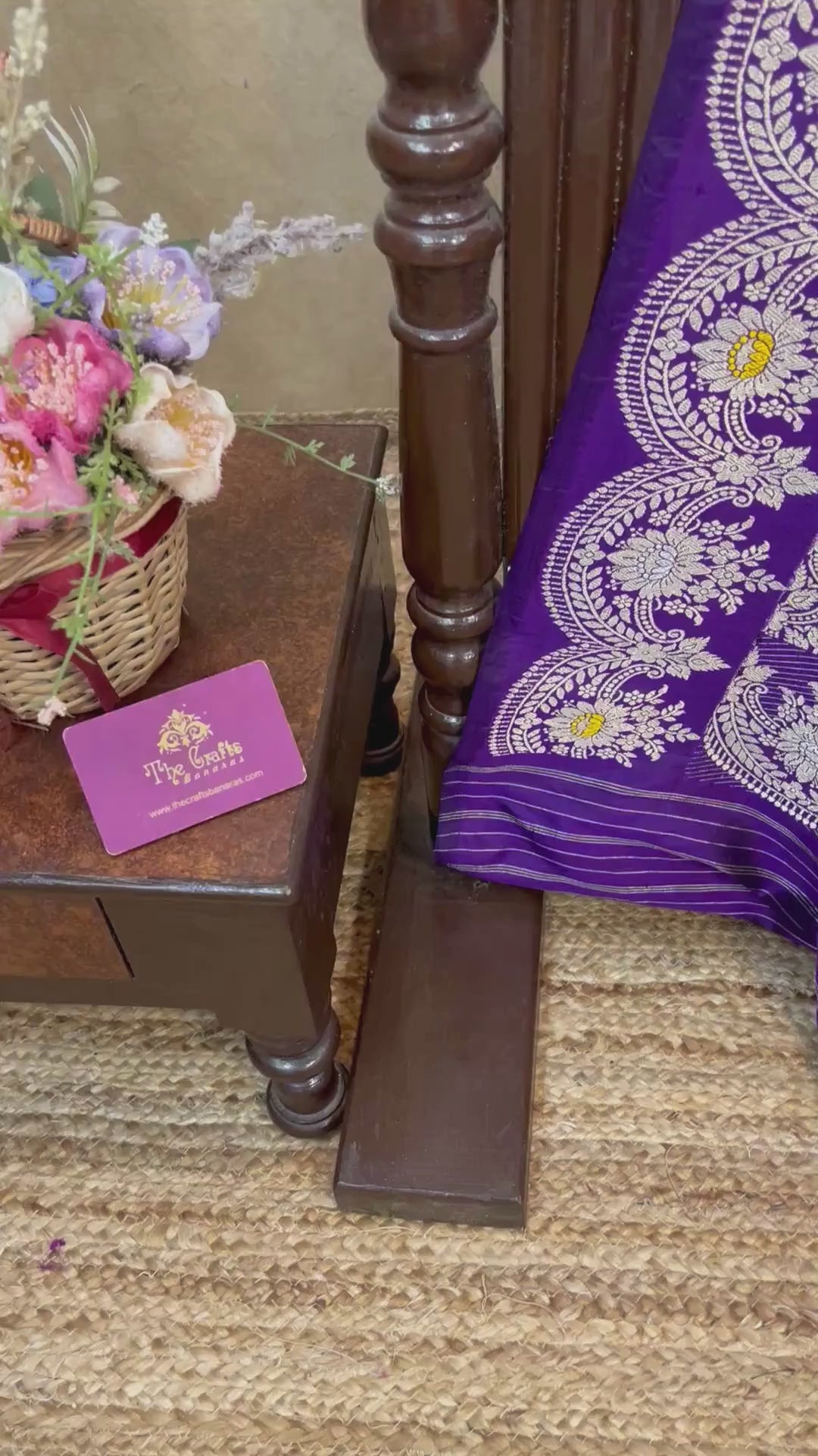 Pure Katan Silk Handloom Banarasi Saree - with kadhua meenakari motifs