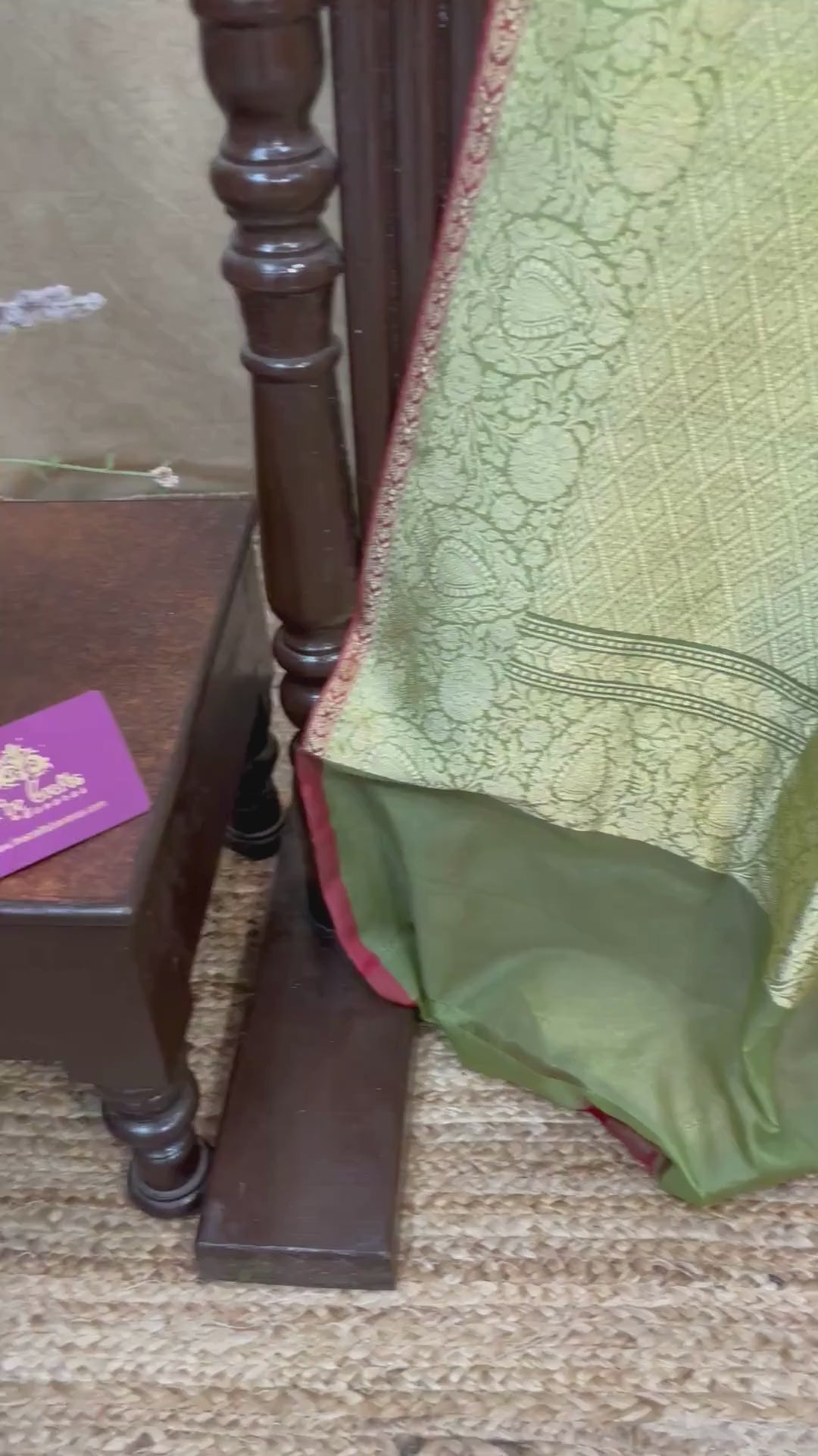 Pure Kora Silk Handloom Banarasi Saree - with kadhua meenakari motifs