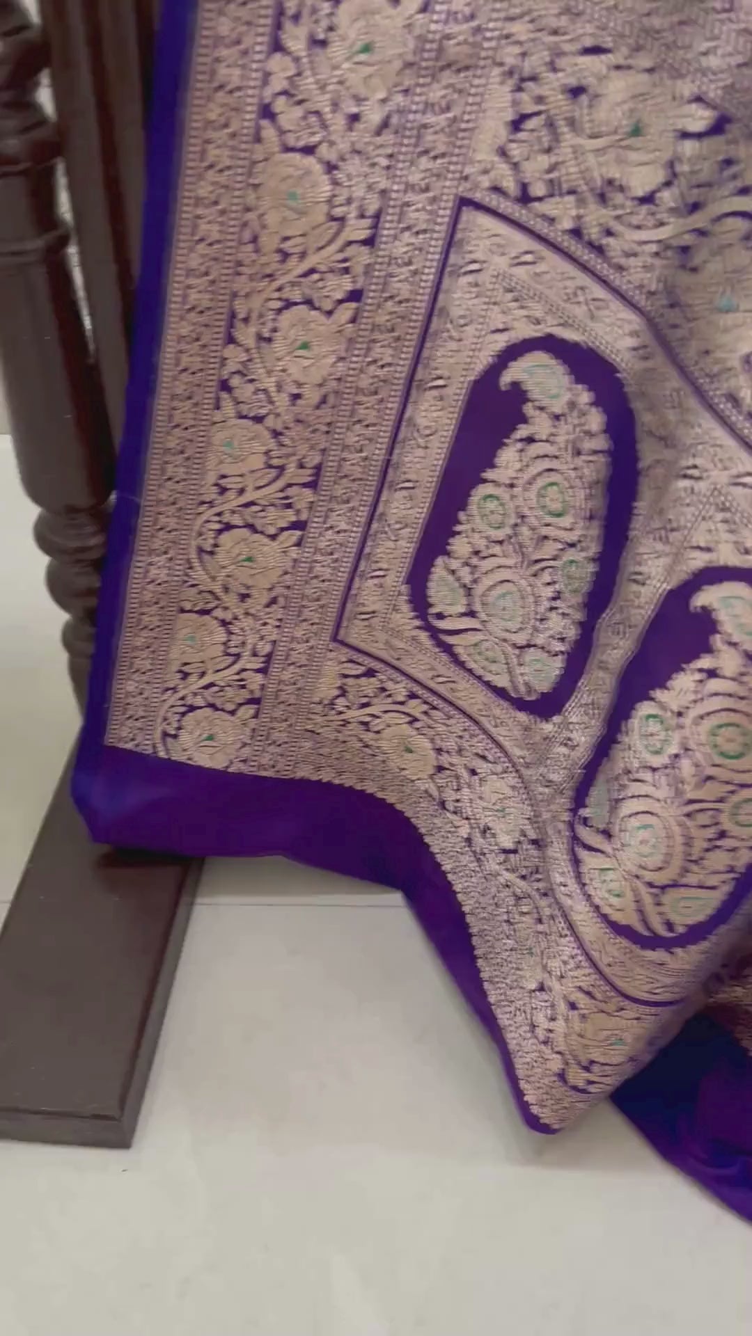 Pure Katan Silk Handloom Banarasi Saree - Jaal With Meenakari