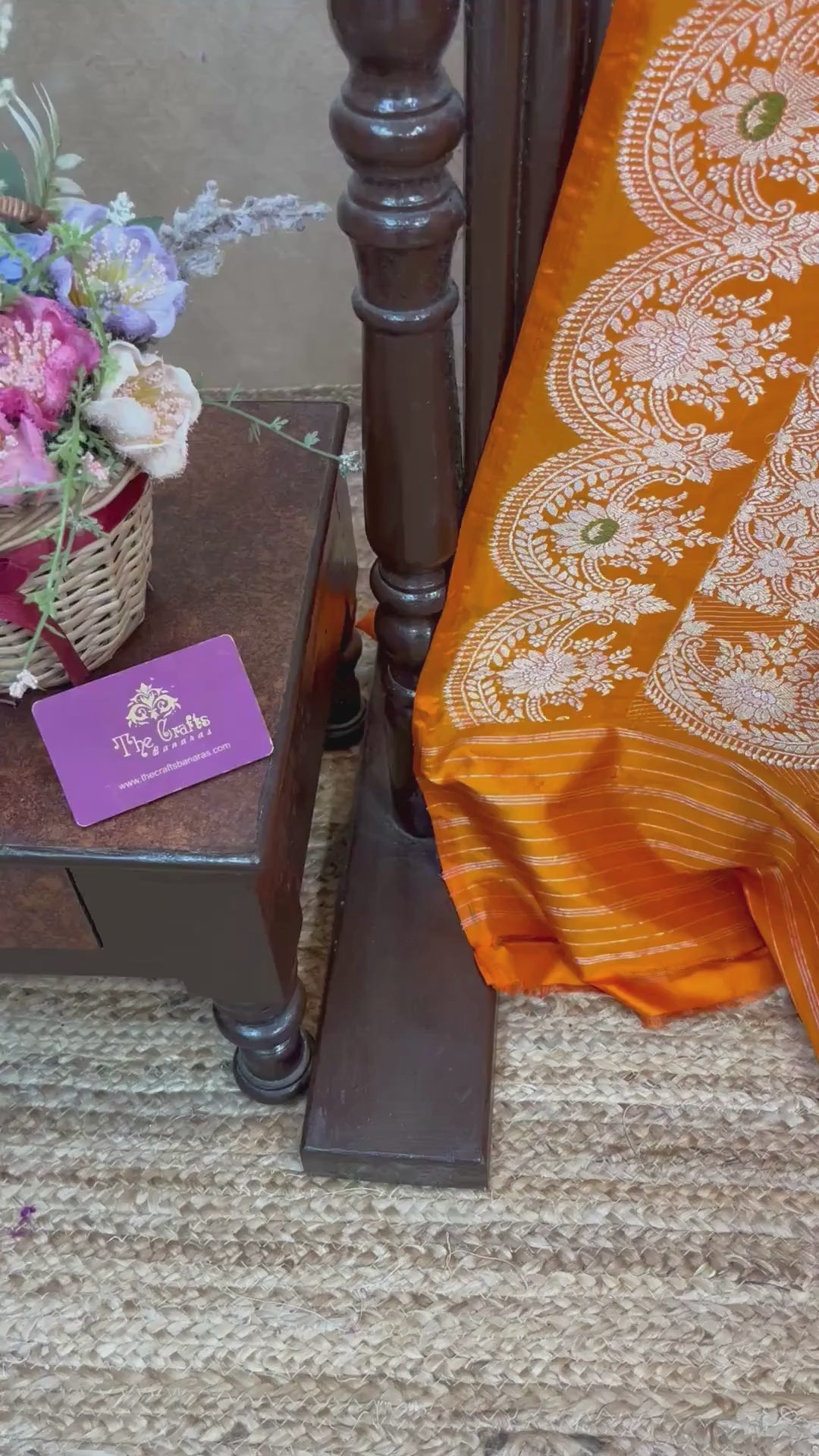 Pure Katan Silk Handloom Banarasi Saree - with kadhua meenakari motifs