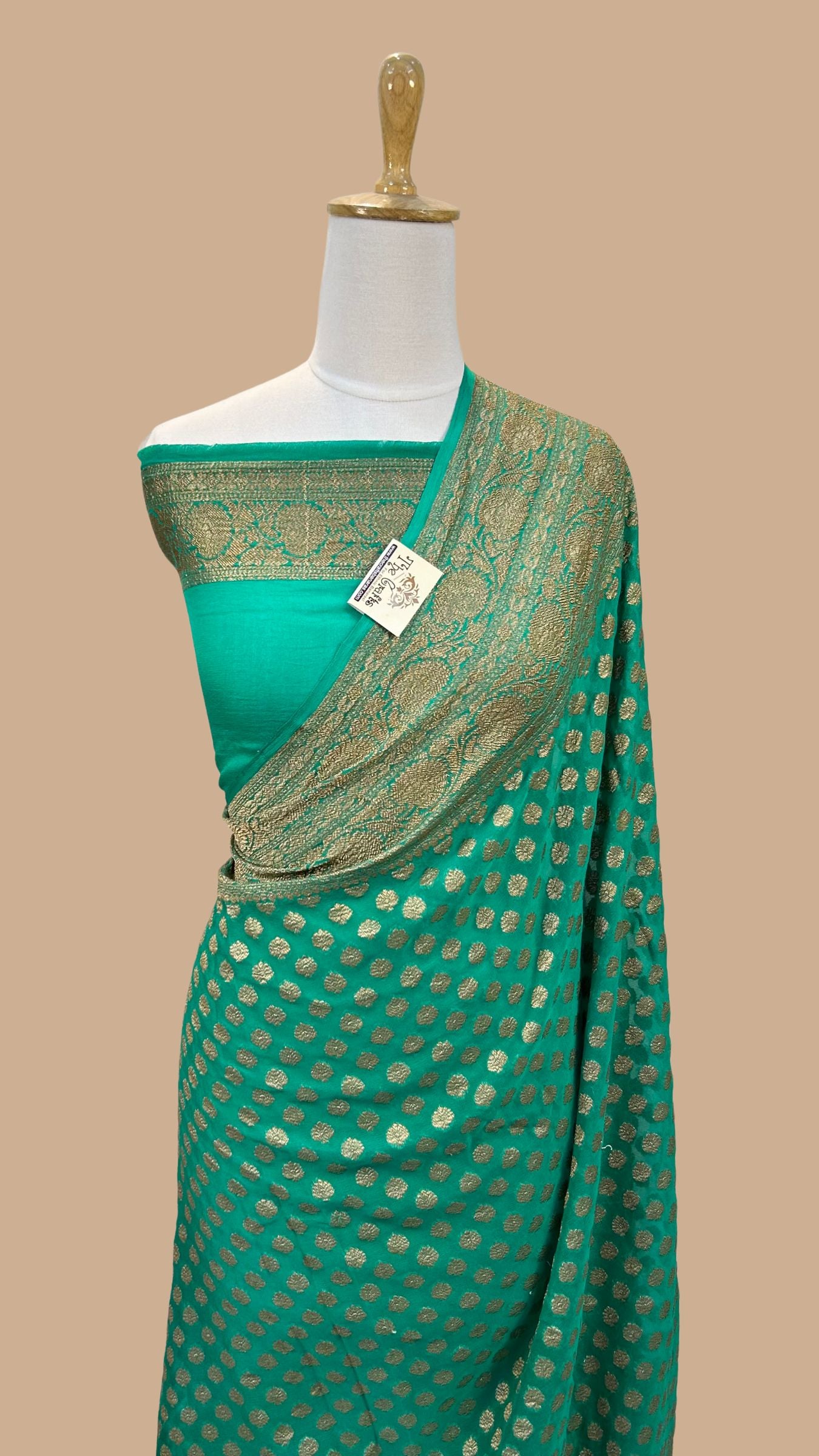 Khaddi Georgette Banarasi Saree - Antique Zari
