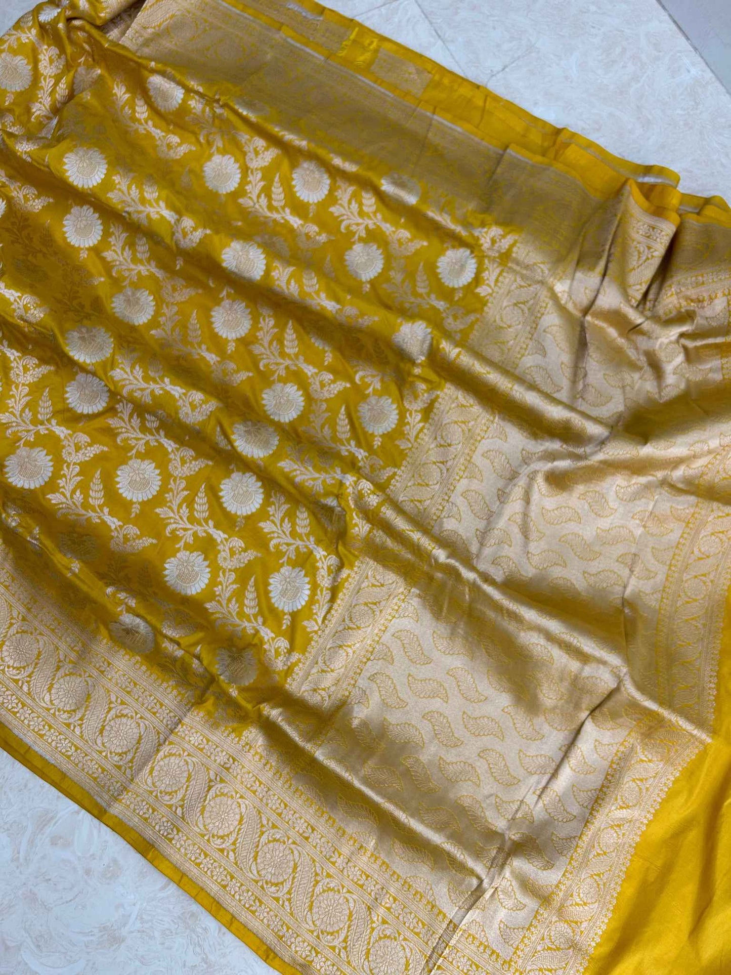Pure Katan Silk Handloom Banarasi Saree - All over sona roopa Jaal work
