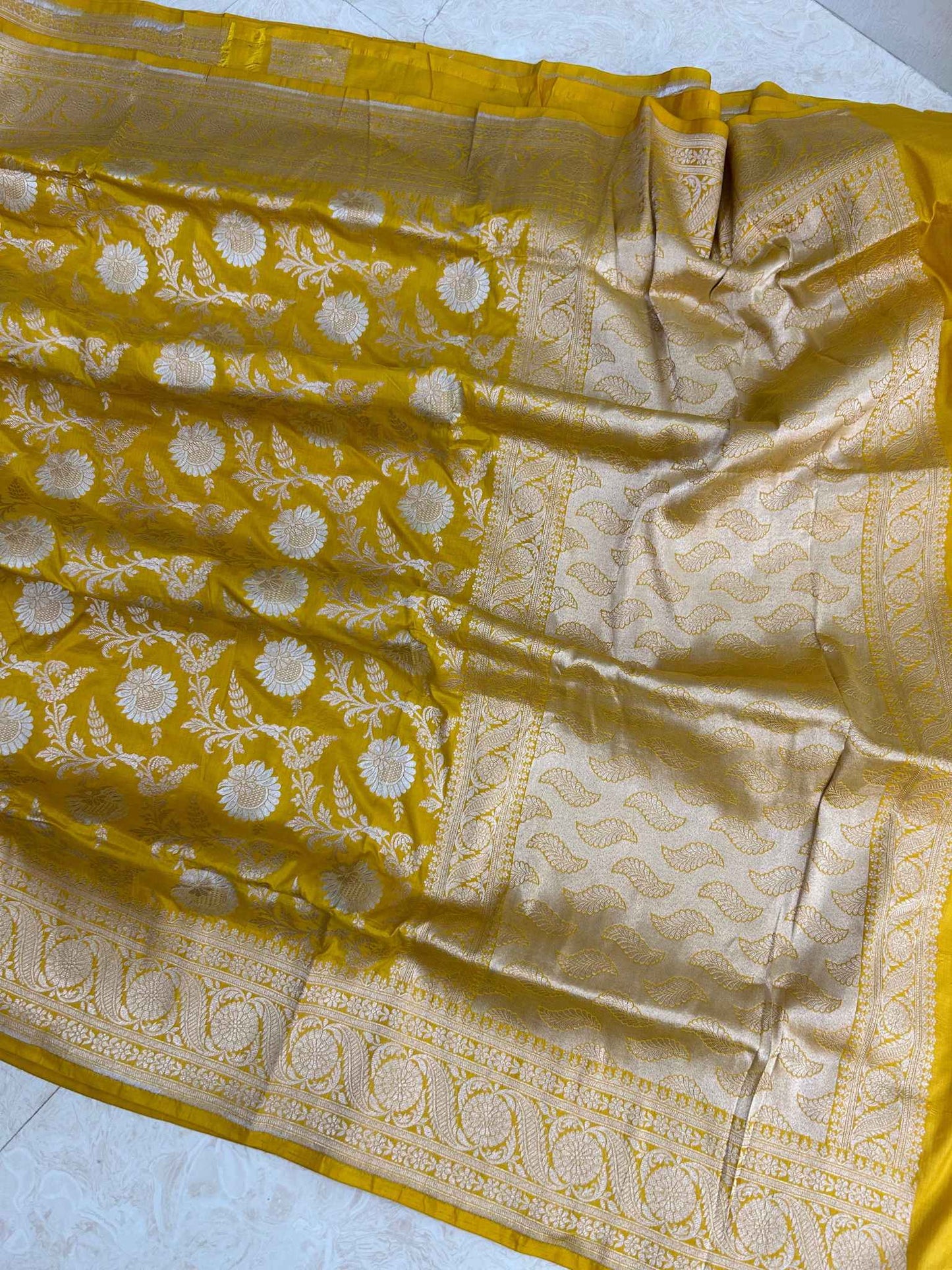 Pure Katan Silk Handloom Banarasi Saree - All over sona roopa Jaal work