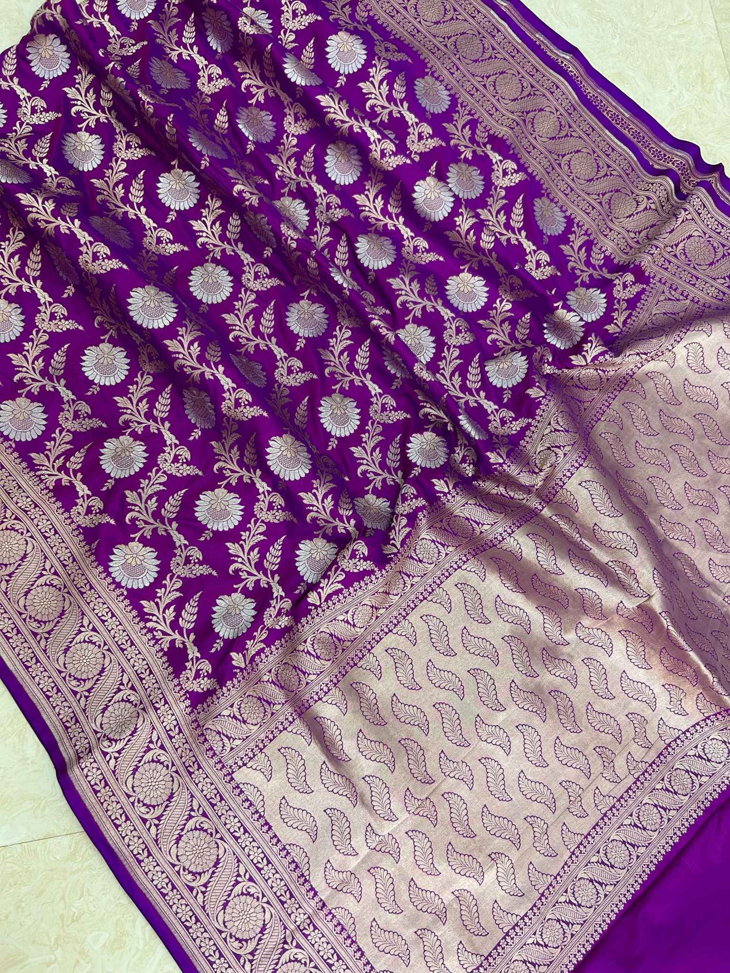 Pure Katan Silk Handloom Banarasi Saree - All over sona roopa jaal work