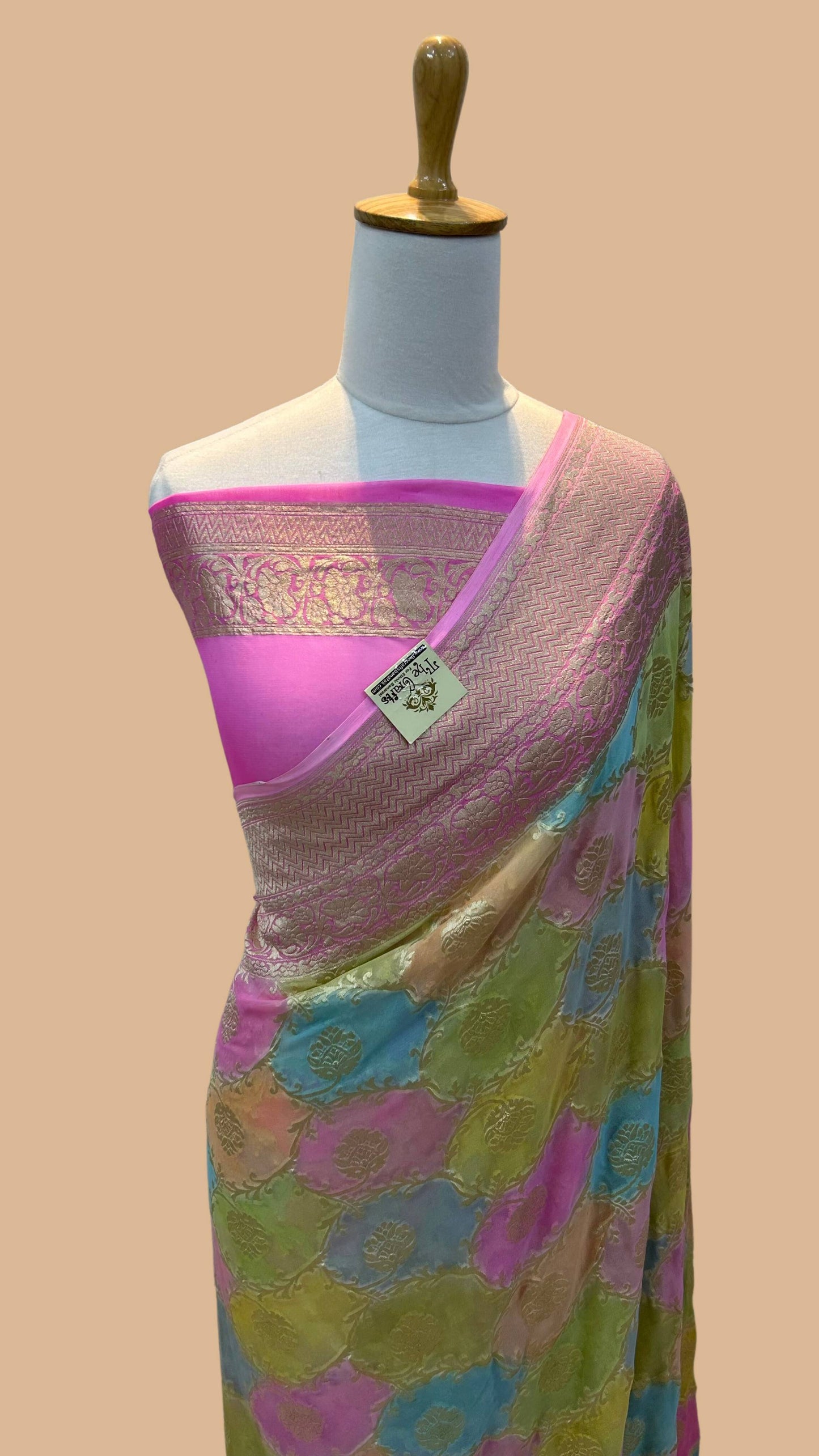 Khaddi Georgette Handloom Banarasi Saree