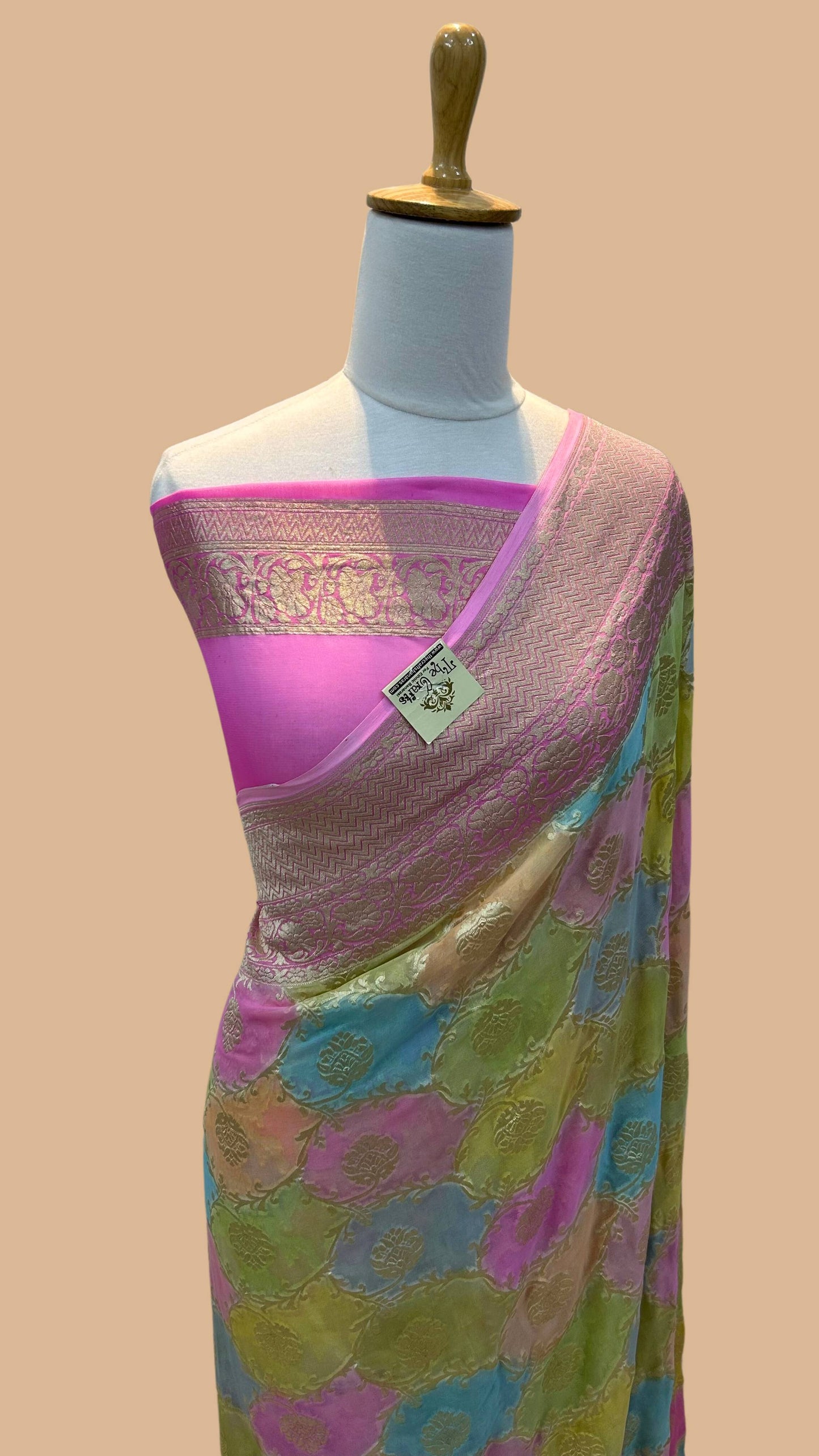 Khaddi Georgette Handloom Banarasi Saree