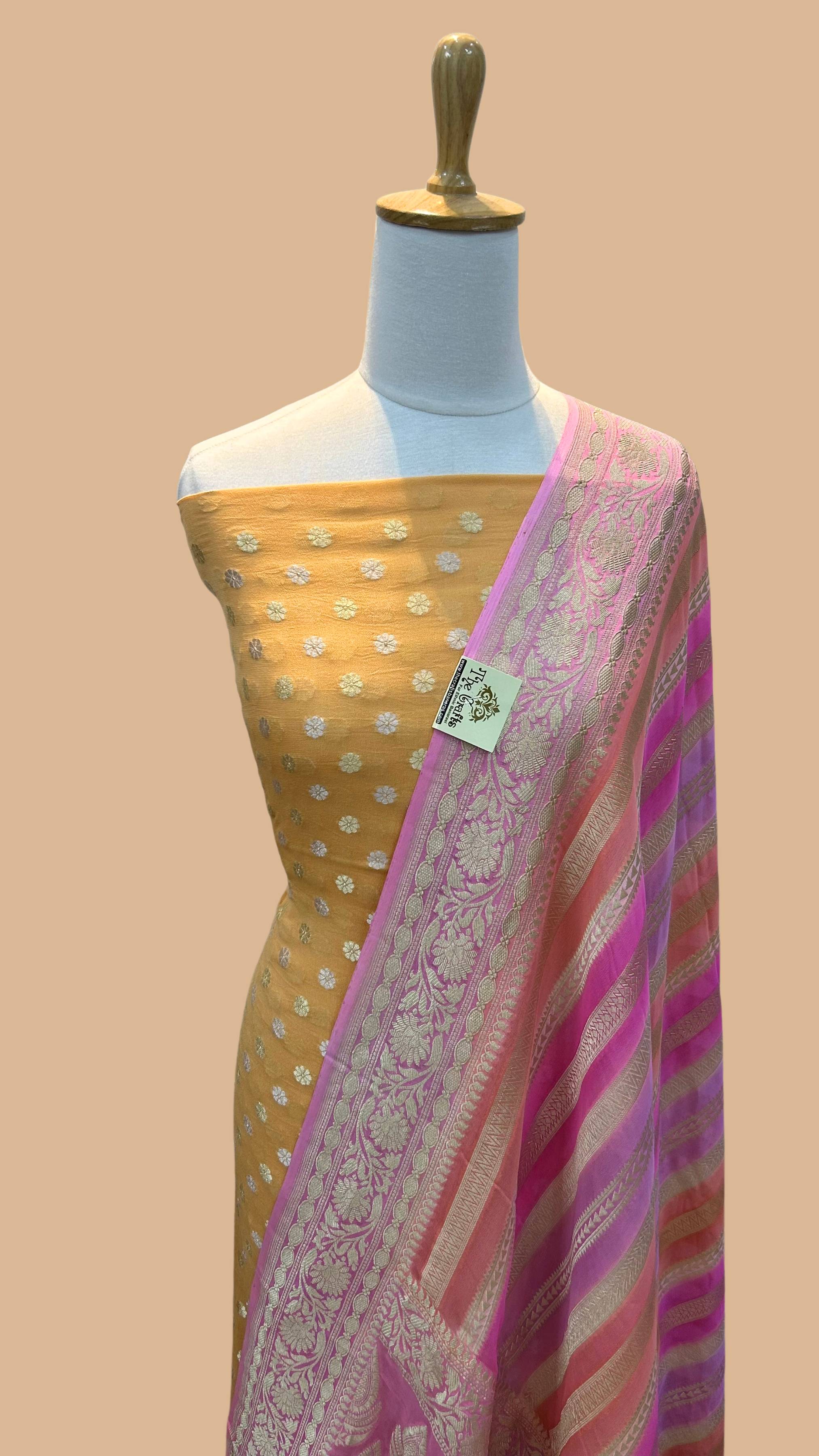 Banarasi Khaddi Georgette Dress Material