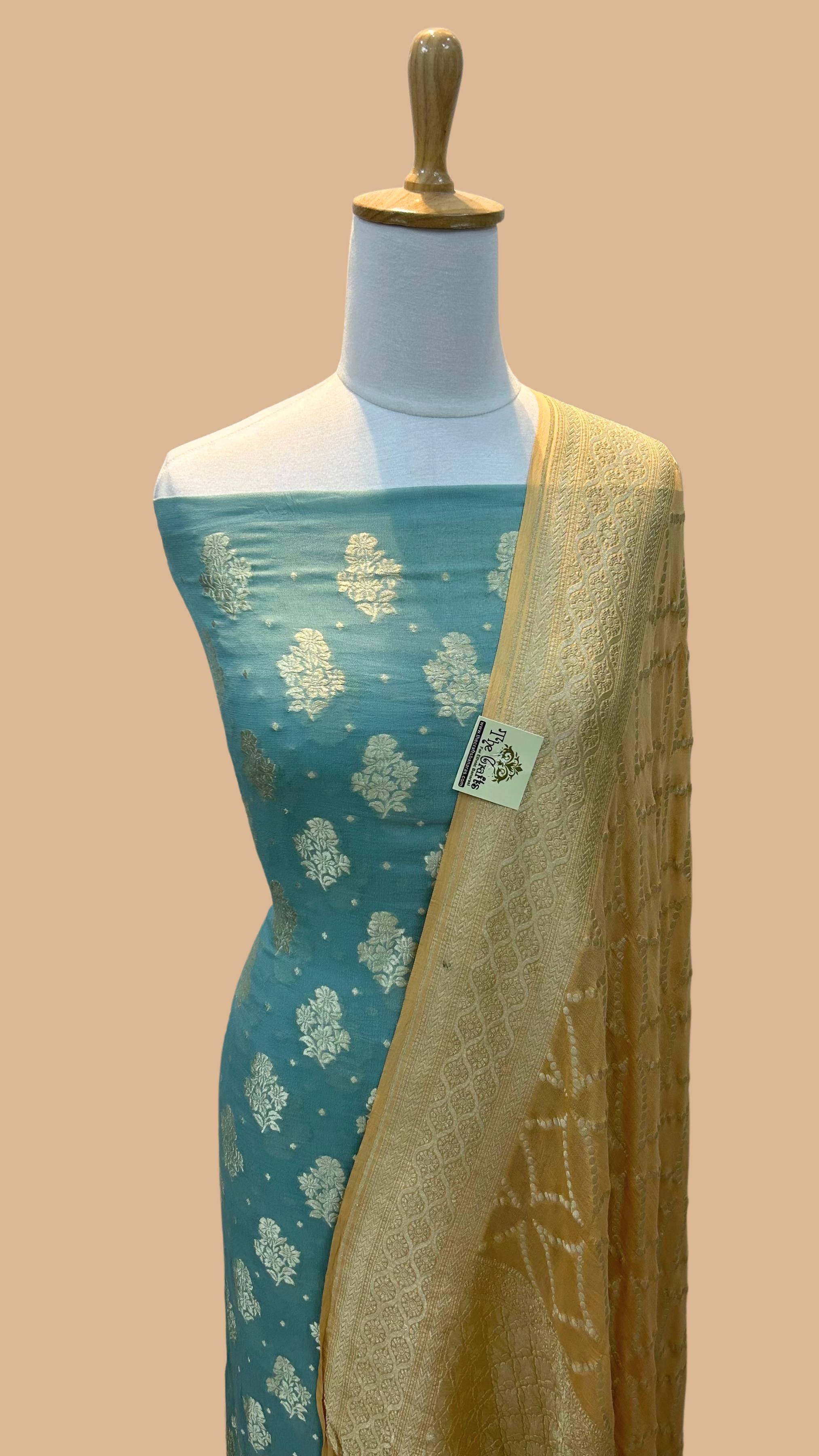 Banarasi Khaddi Georgette Dress Material