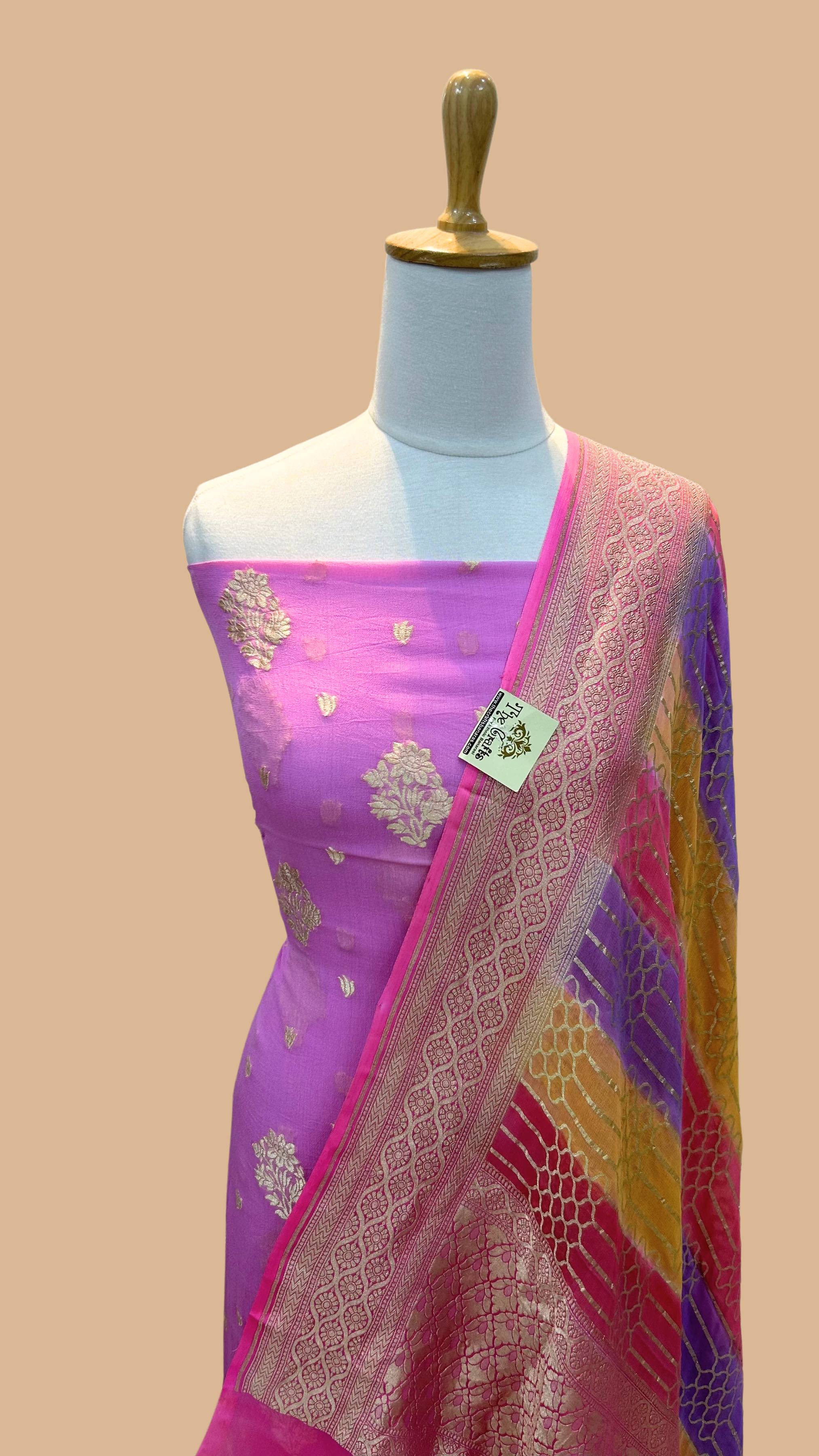 Banarasi Khaddi Georgette Dress Material