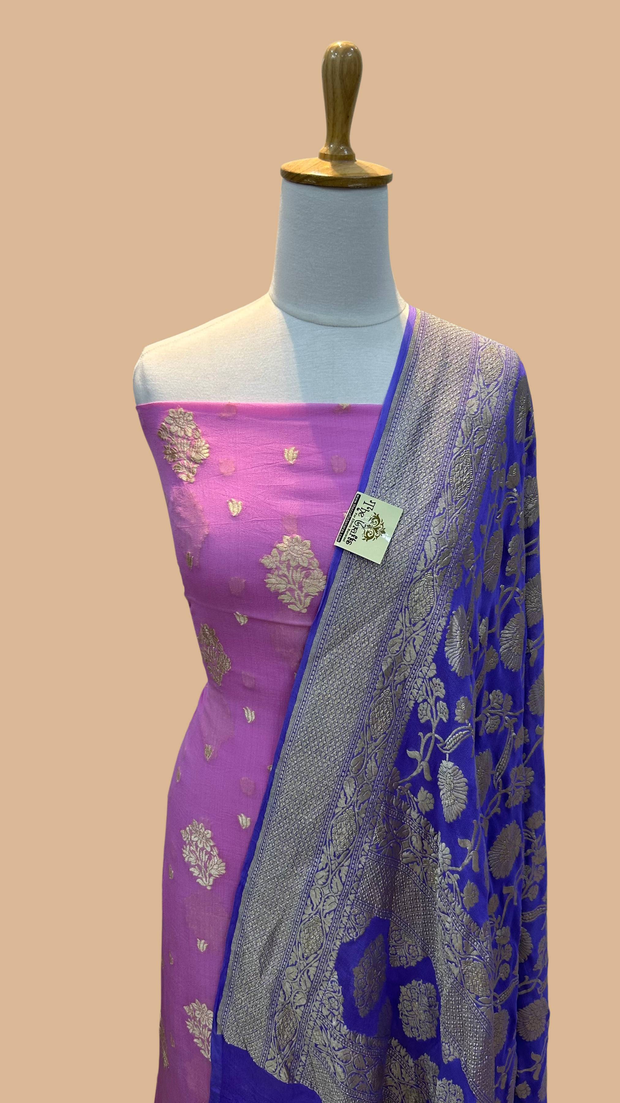 Banarasi Khaddi Georgette Dress Material