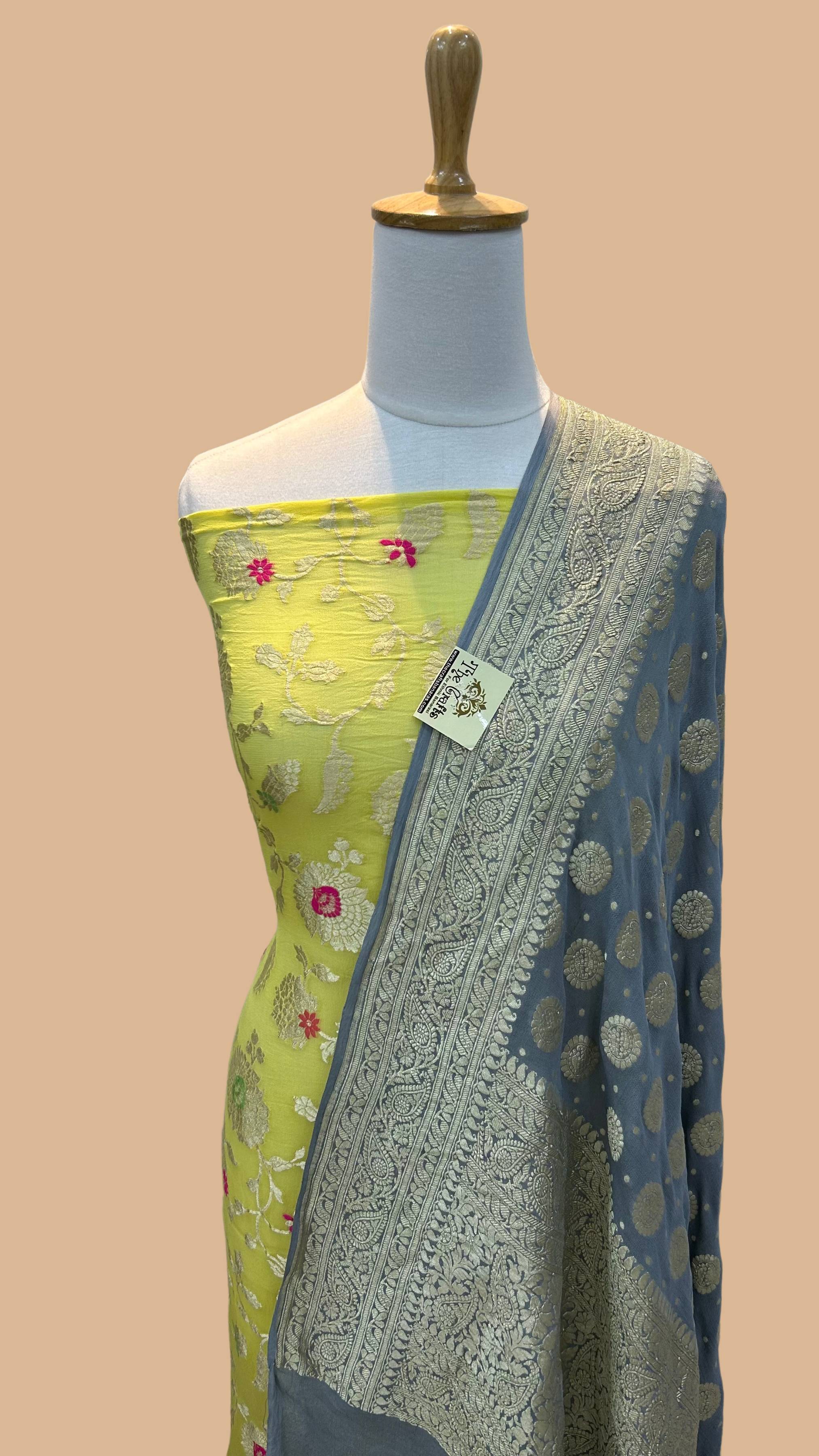 Banarasi Khaddi Georgette Dress Material