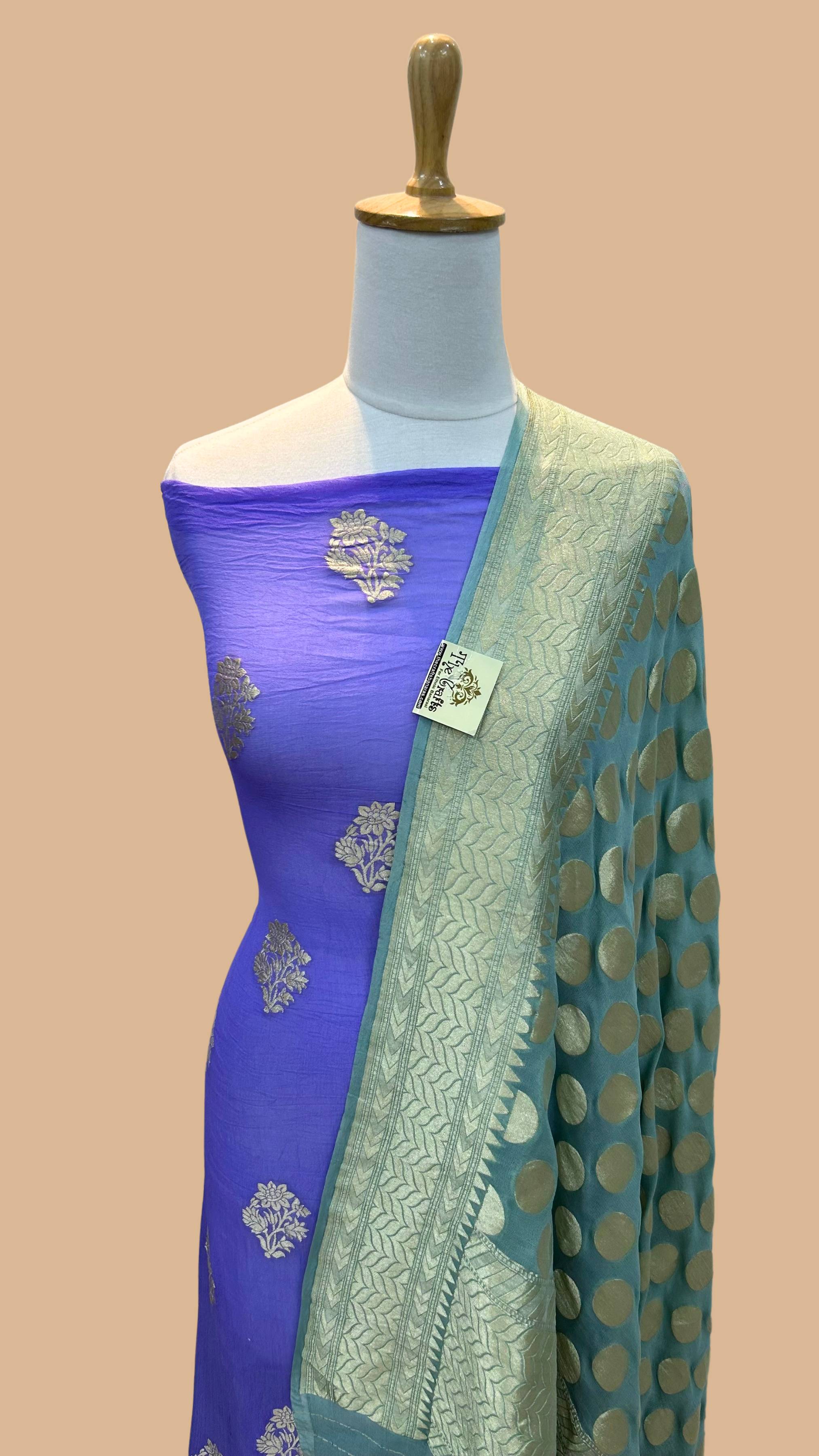 Banarasi Khaddi Georgette Dress Material