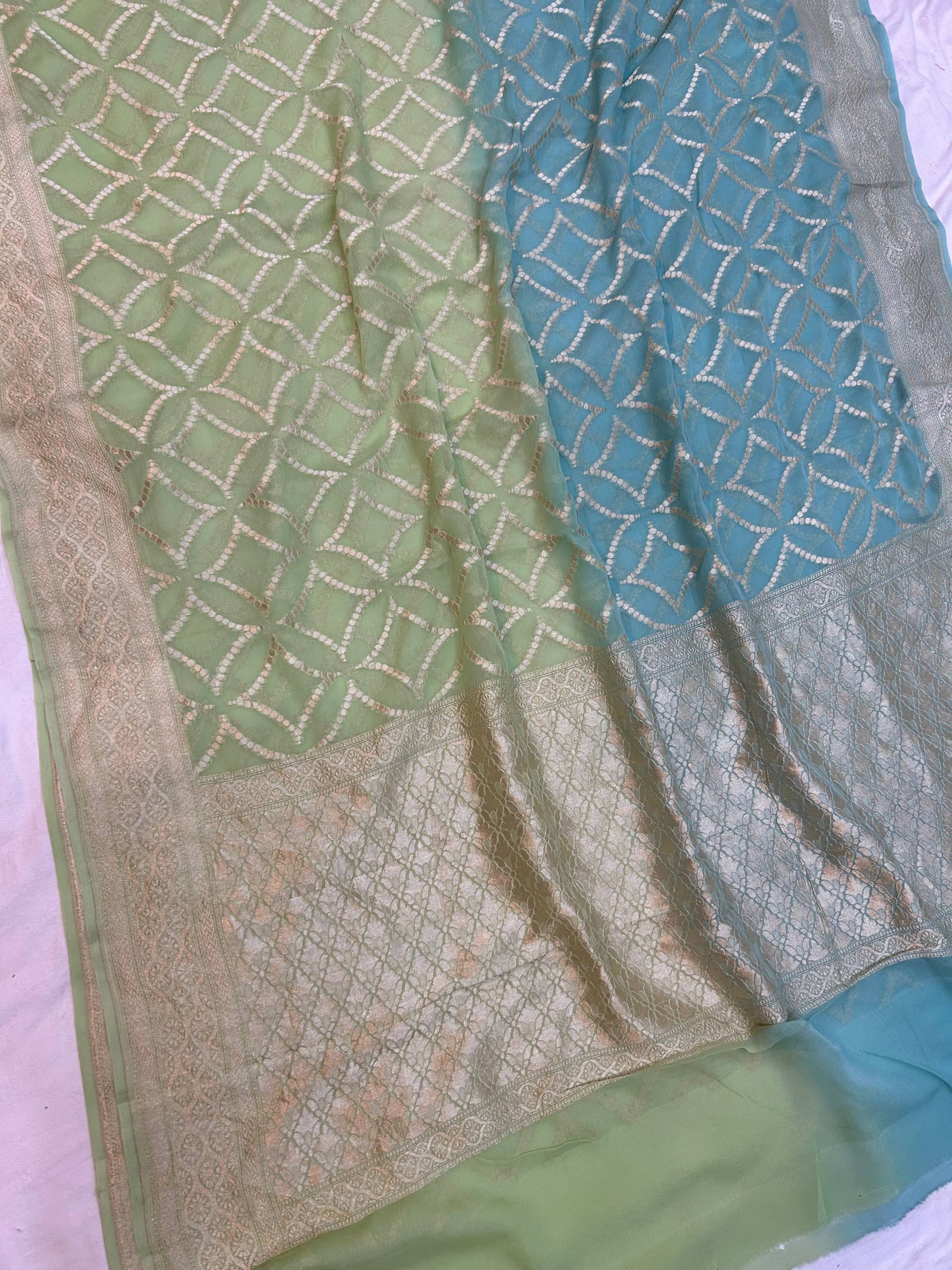Khaddi Georgette Handloom Banarasi Saree