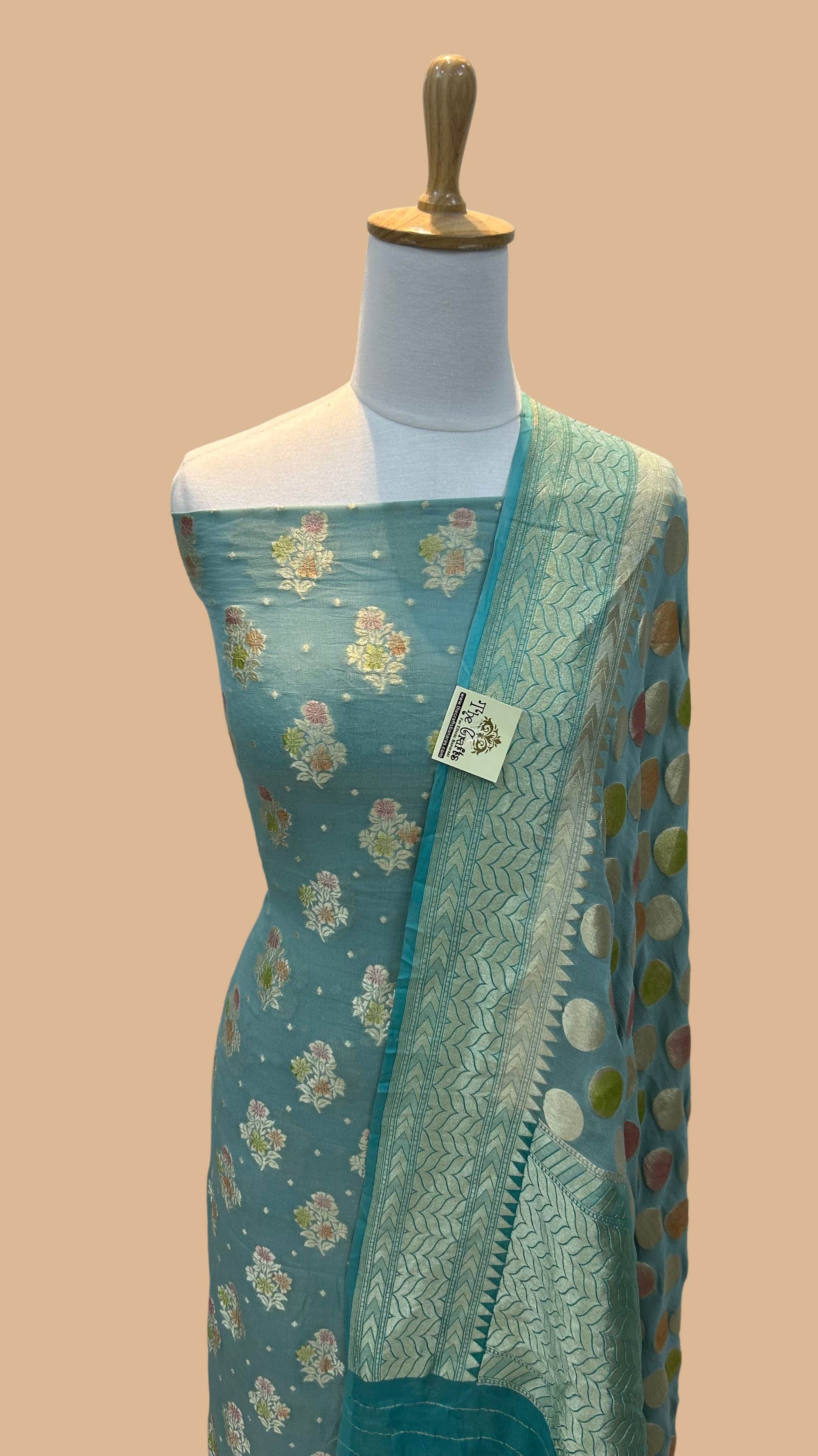 Banarasi Khaddi Georgette Dress Material