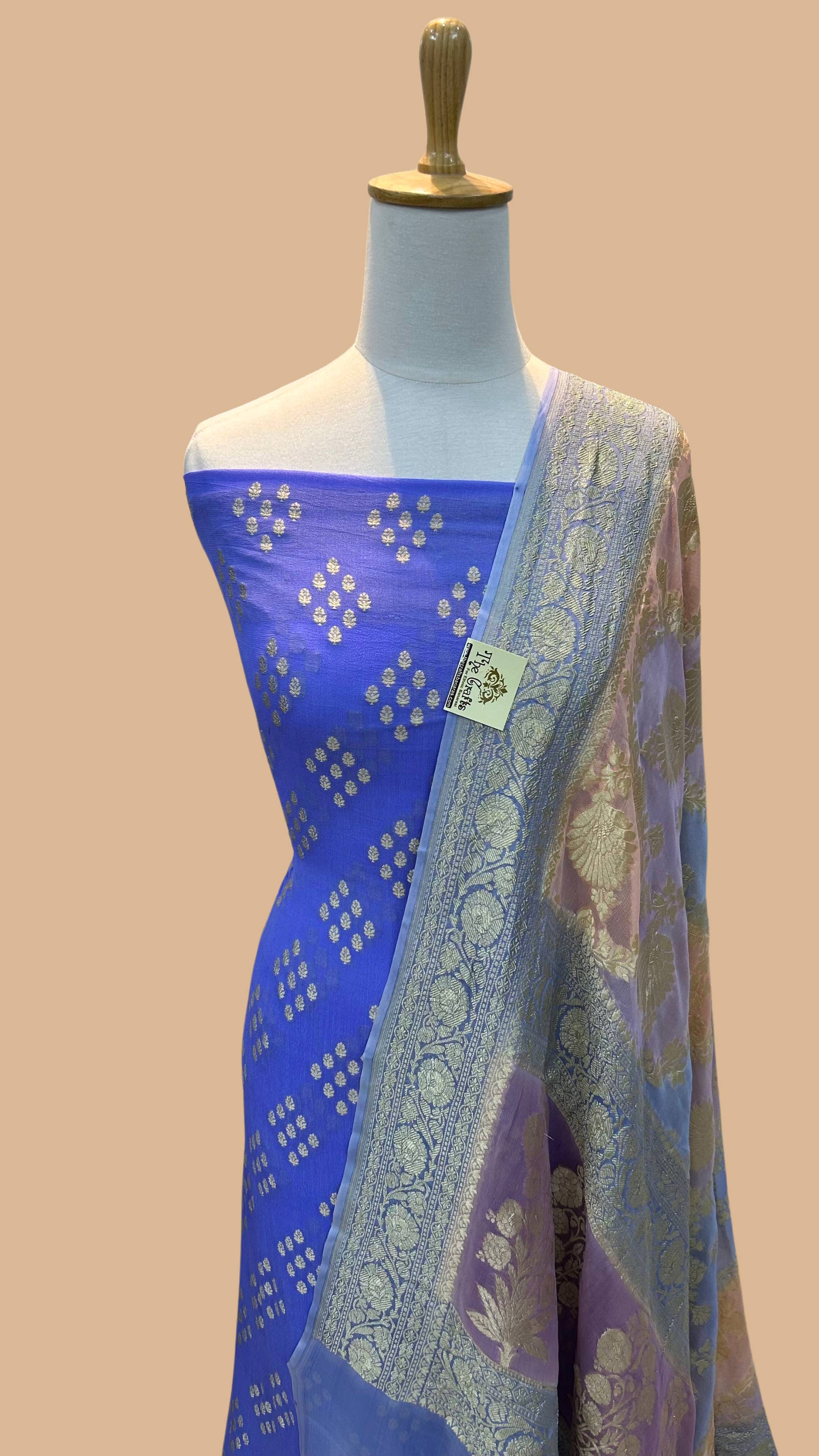 Banarasi Khaddi Georgette Dress Material