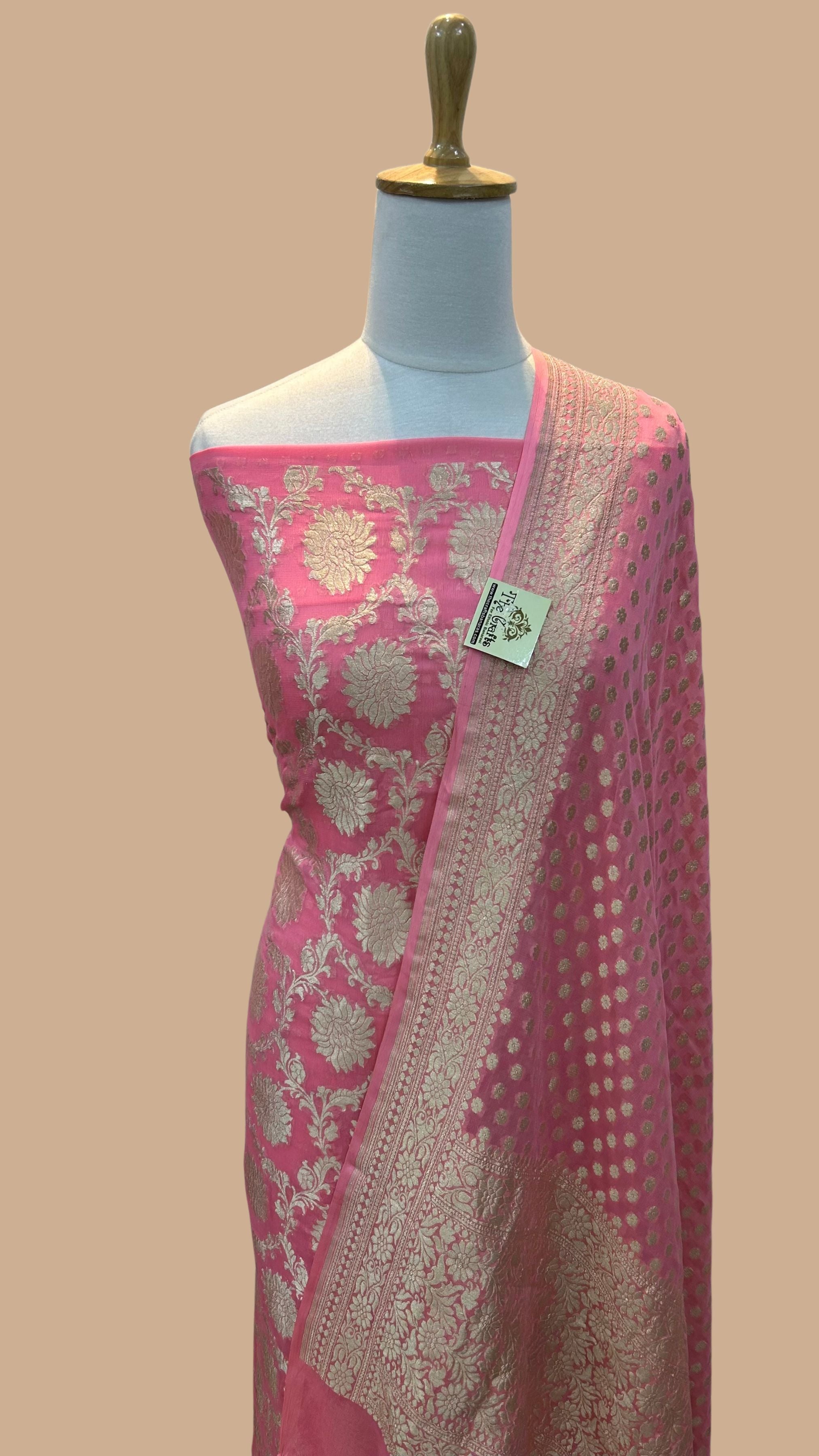 Banarasi Khaddi Georgette Dress Material