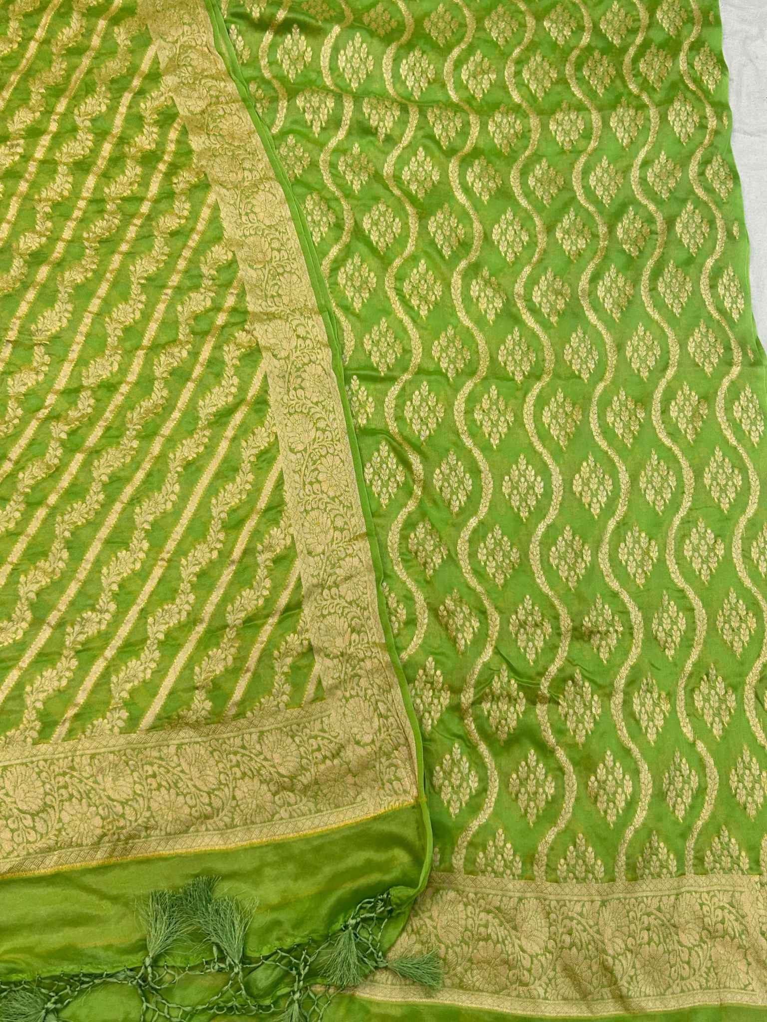 Pure Khaddi Chiffon Banarasi Dress Material