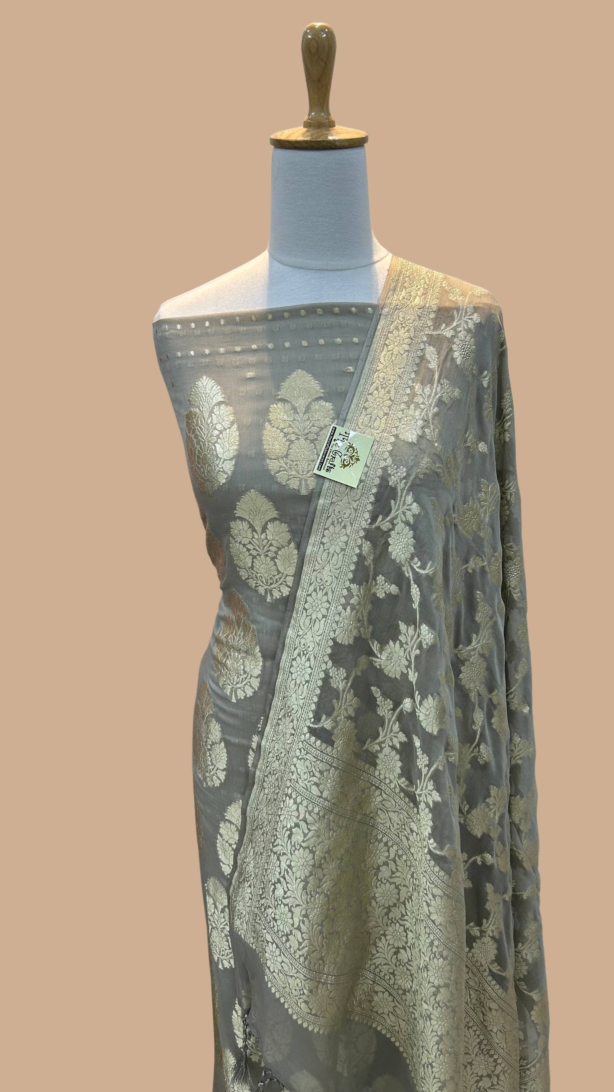 Banarasi Khaddi Georgette Dress Material