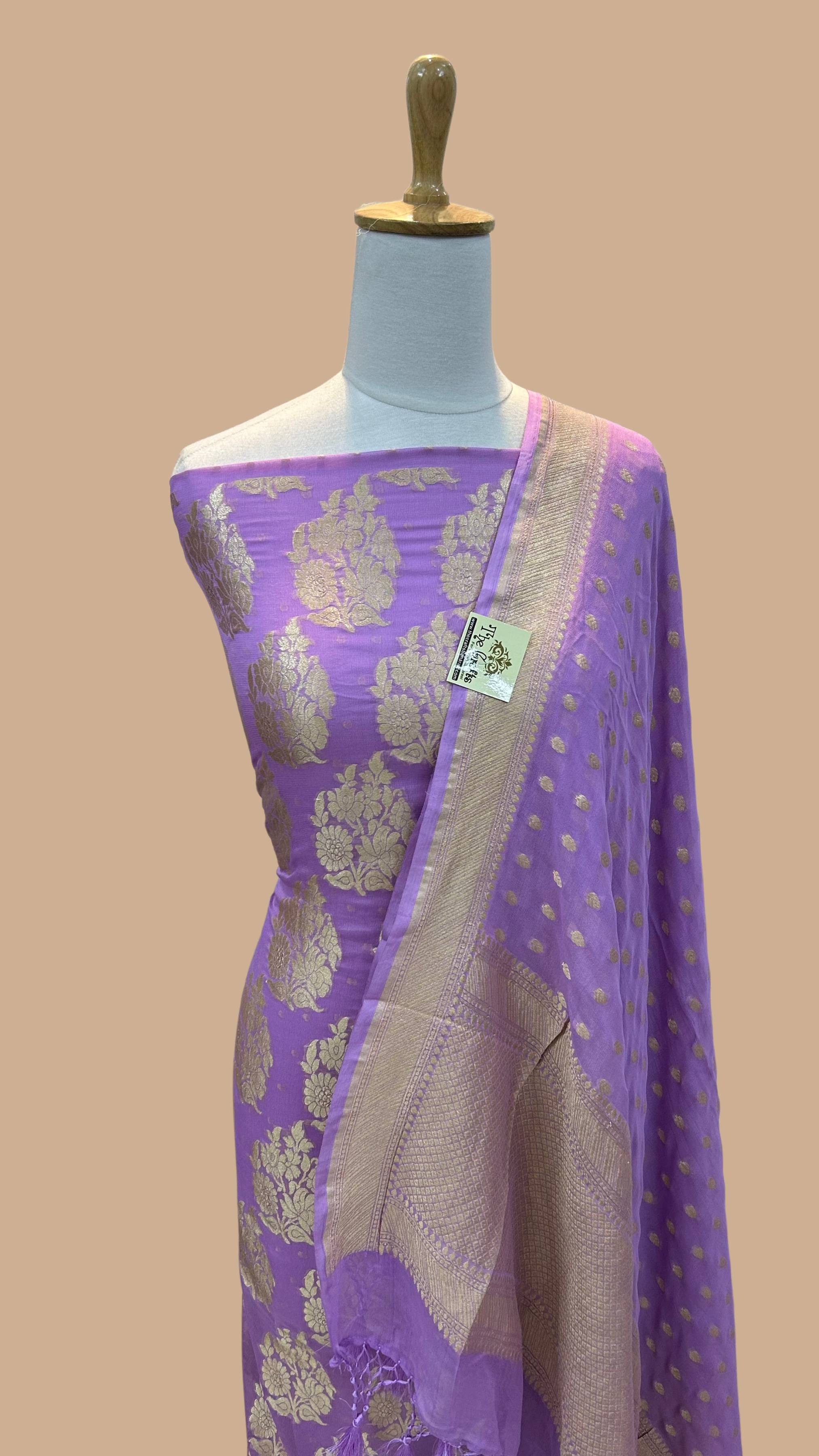 Banarasi Khaddi Georgette Dress Material