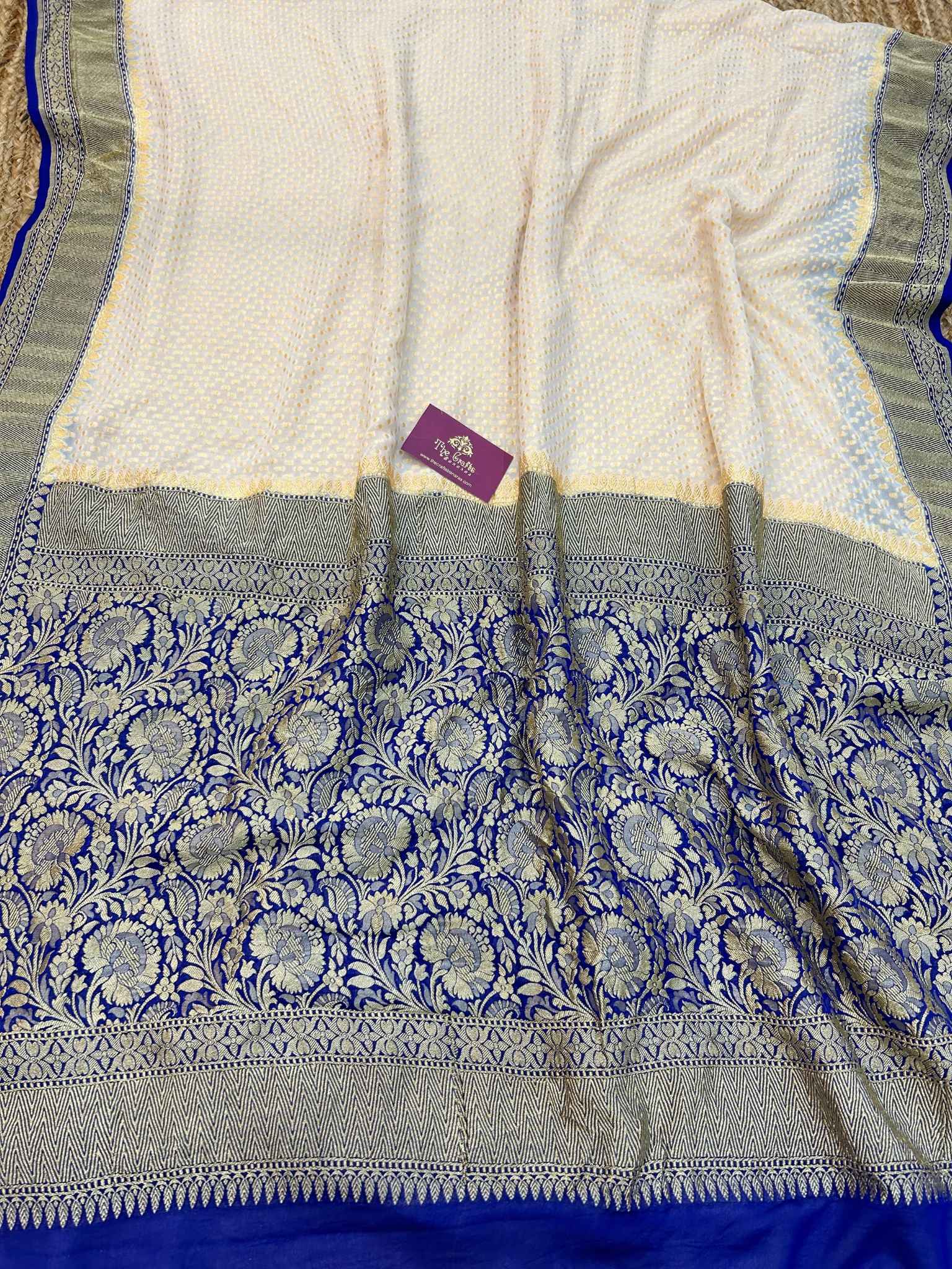 Khaddi Georgette Banarasi Saree - Gold Zari