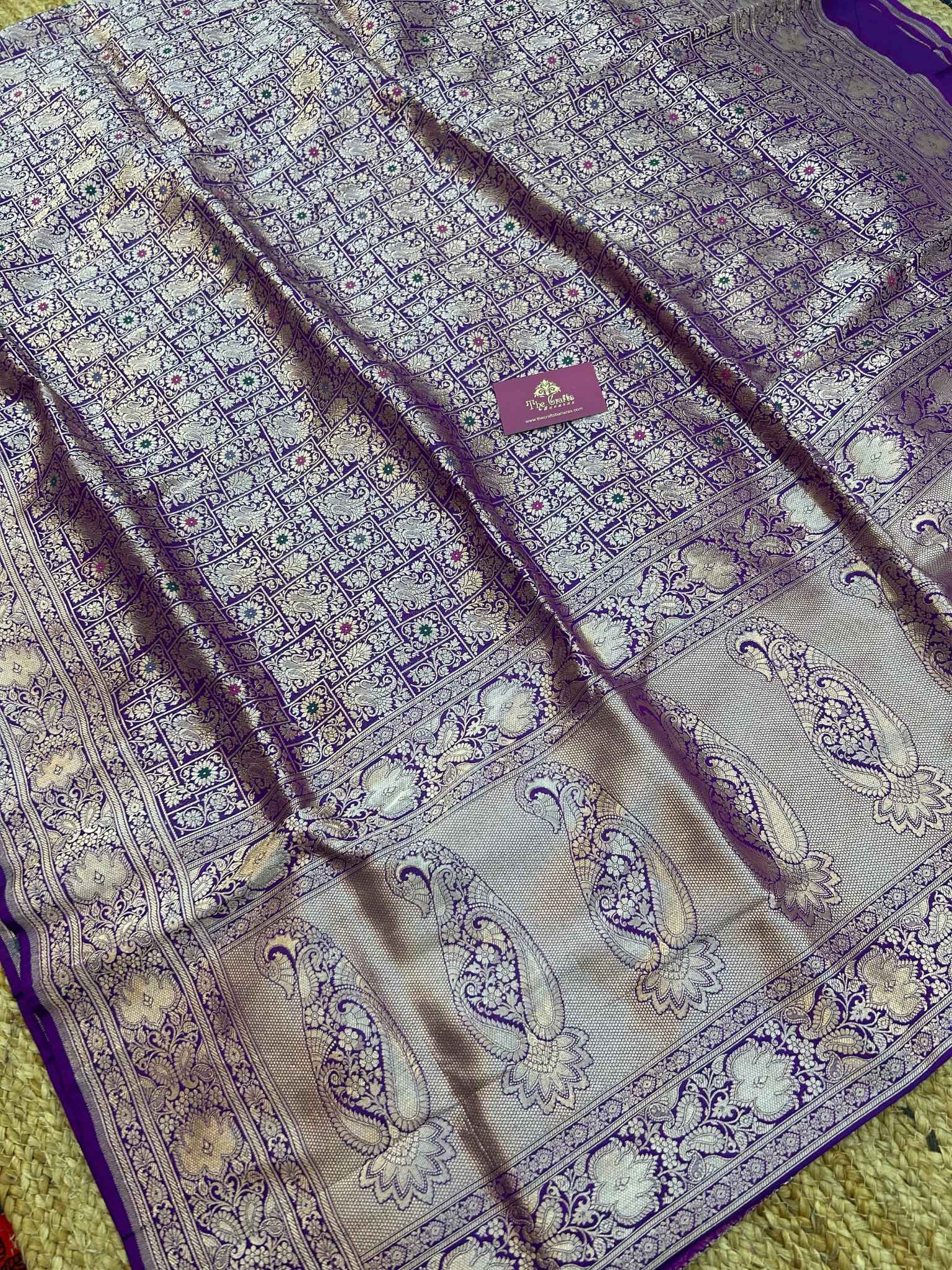 Pure Katan Silk Handloom Banarasi Saree - Tanchui Brocade Meena