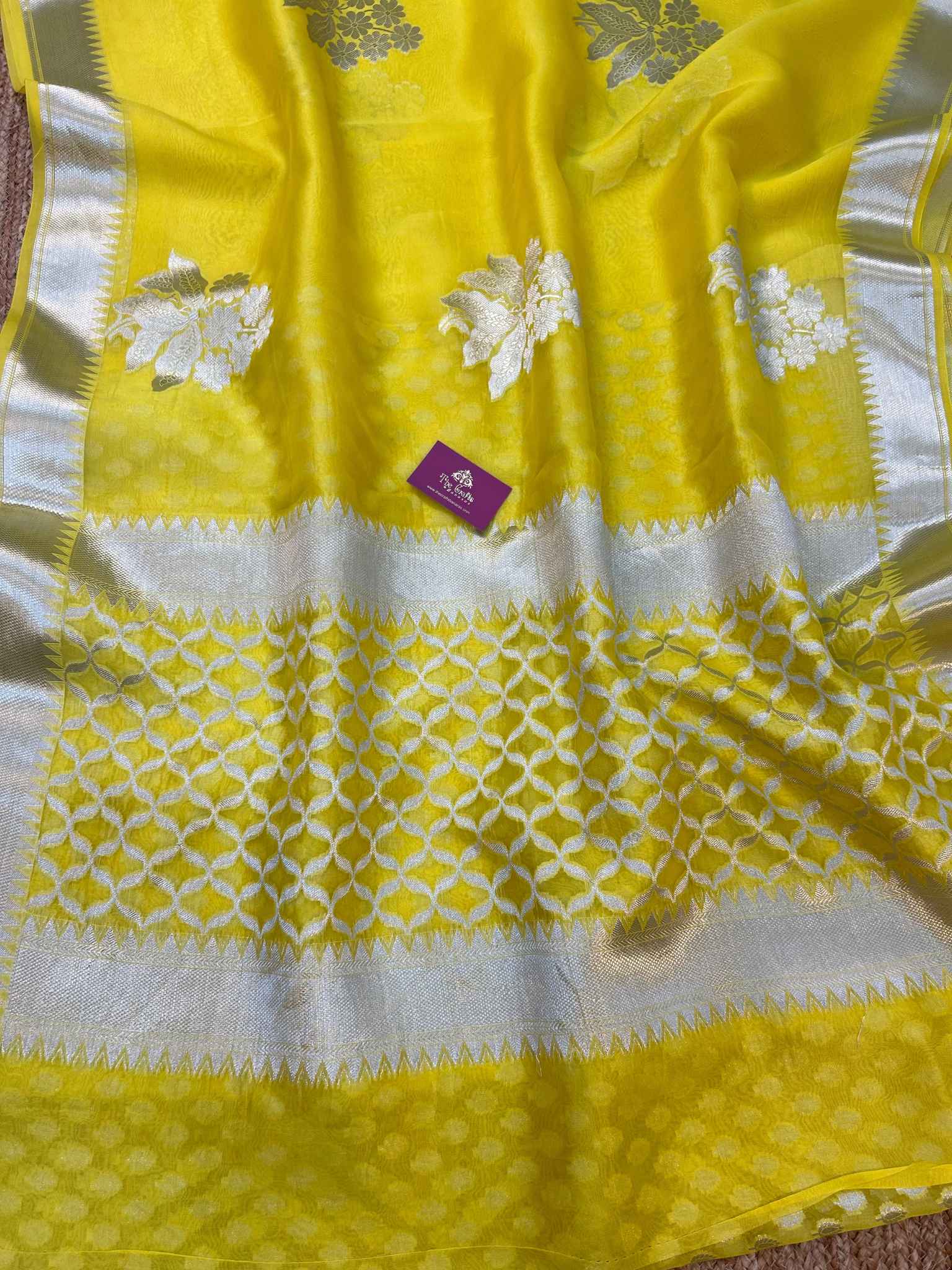 Pure Kora Silk Handloom Banarasi Saree