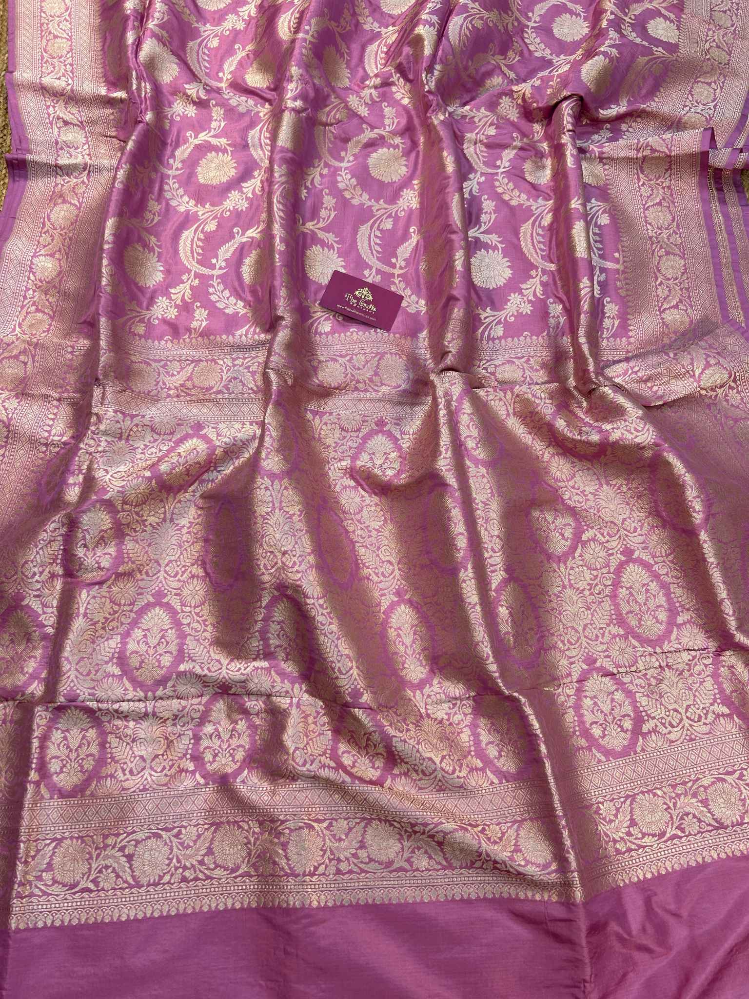 Pure Katan Silk Handloom Banarasi Saree - Jaal work