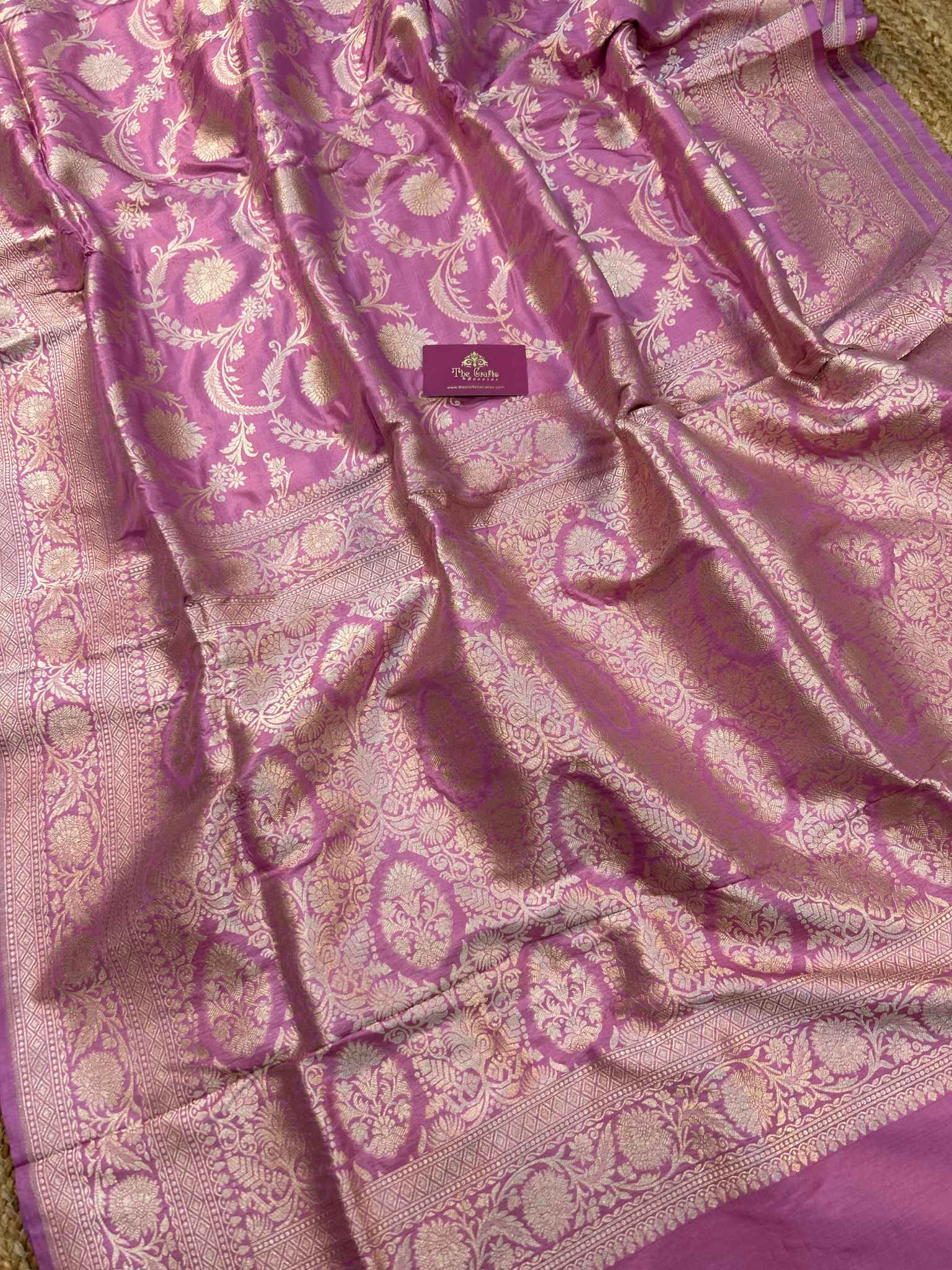 Pure Katan Silk Handloom Banarasi Saree - Jaal work