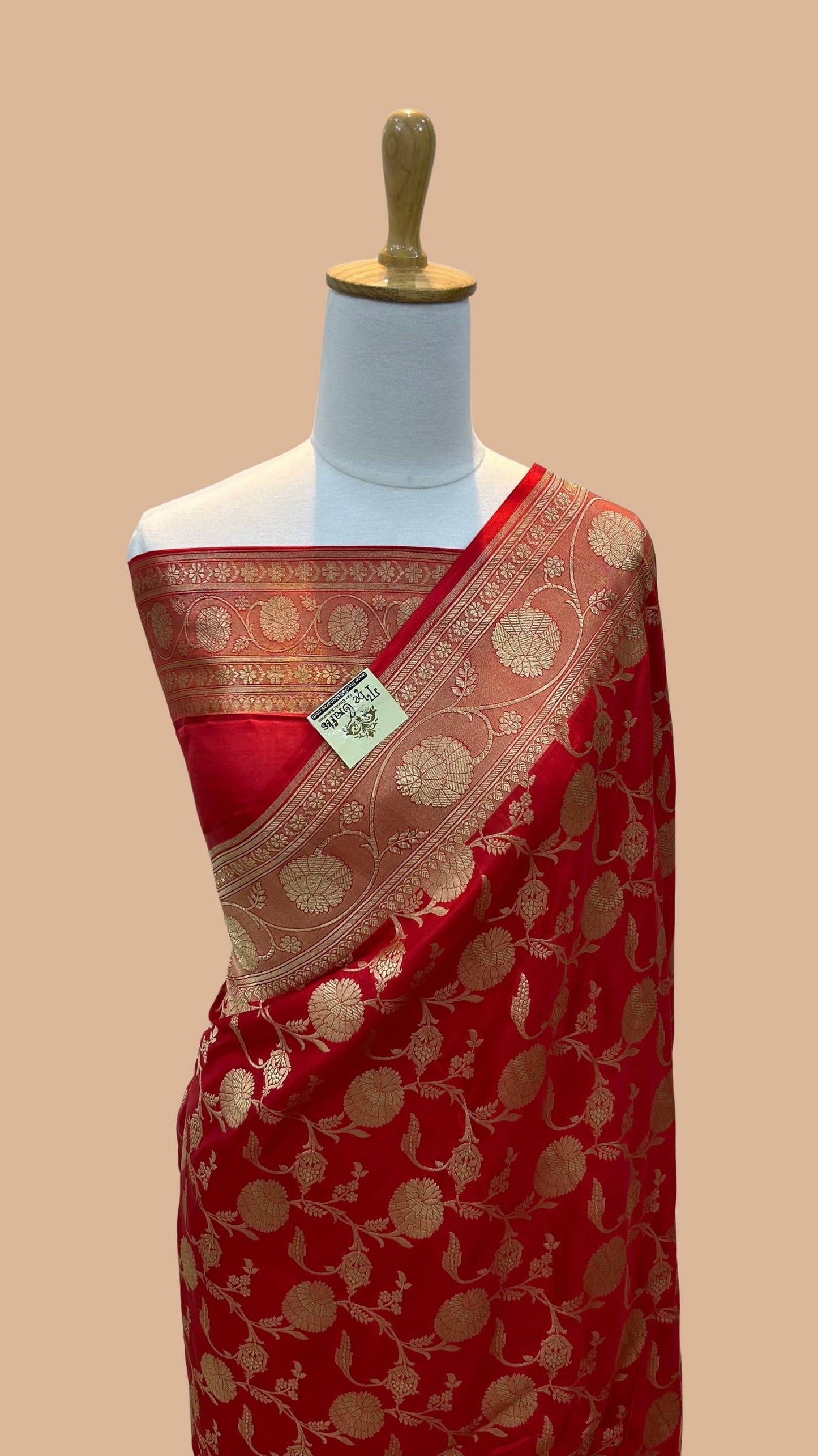 Pure Katan Silk Handloom Banarasi Saree - Jaal work