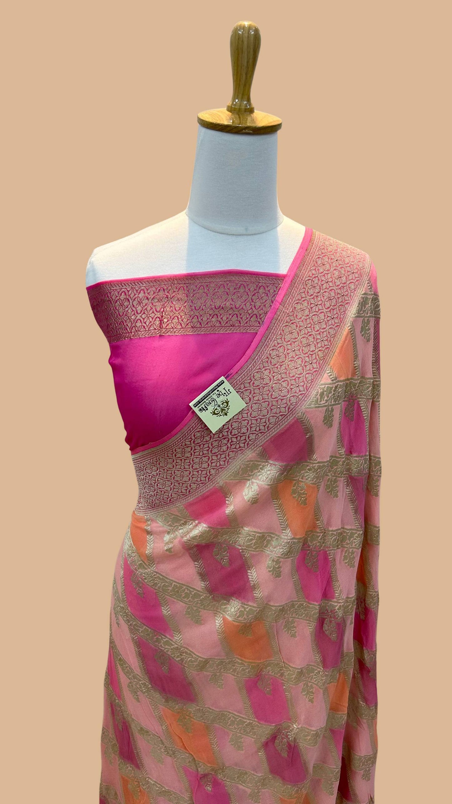 Khaddi Georgette Handloom Banarasi Saree